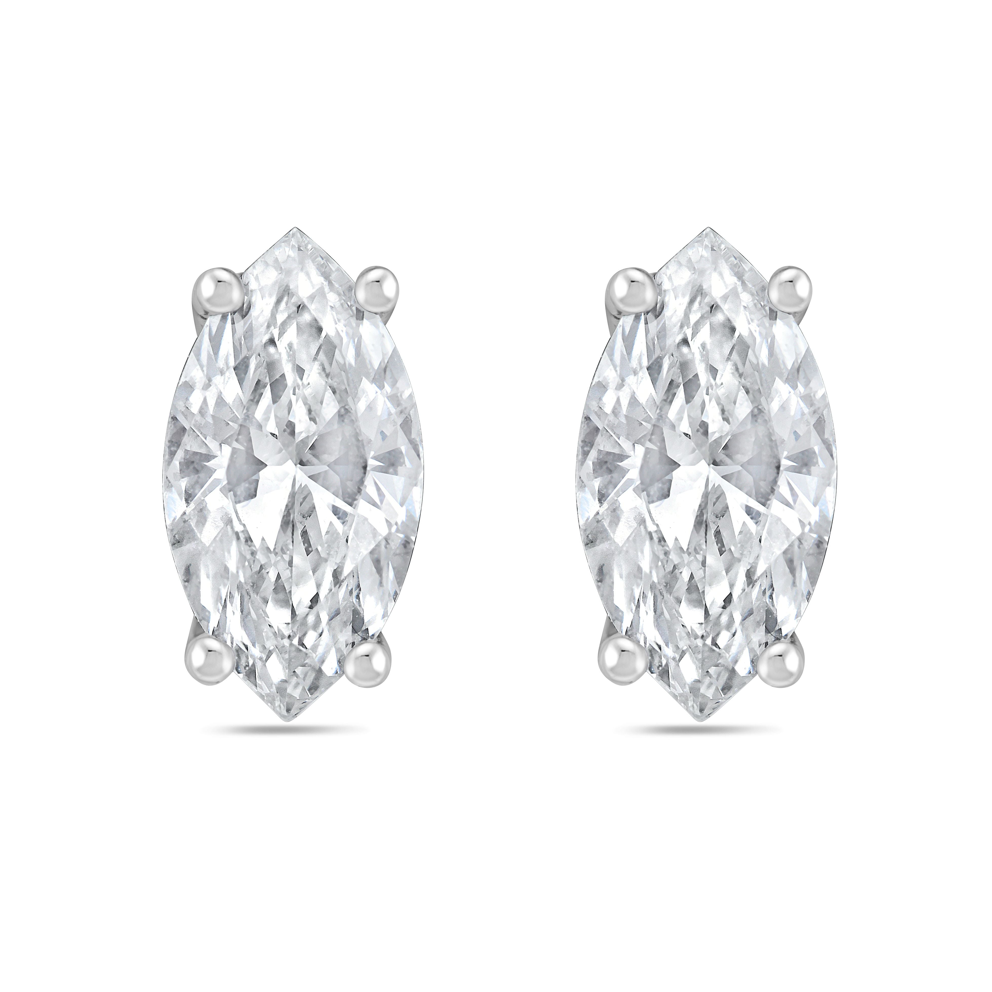 Lab Grown Marquise Diamond Studs
