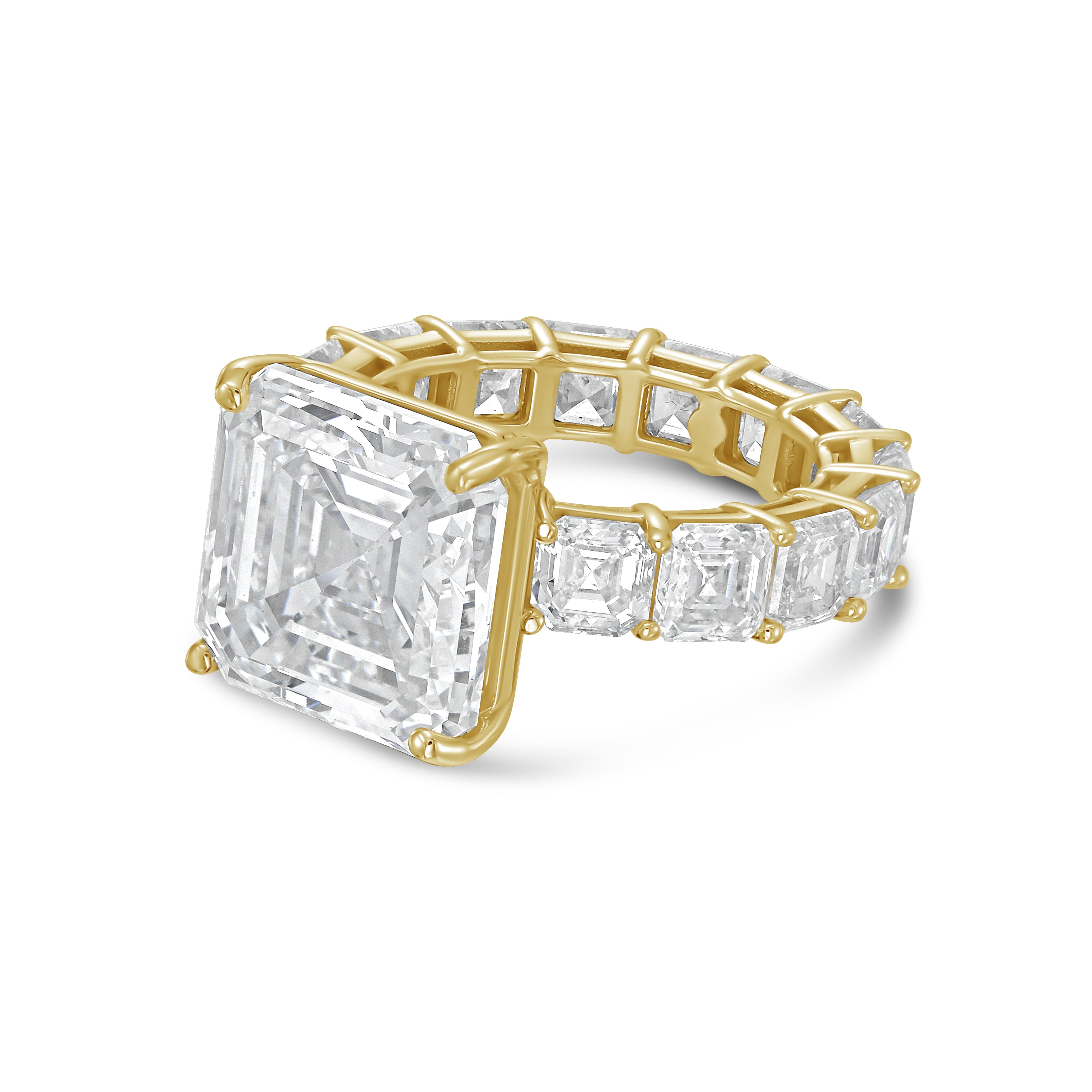 Lab Grown Asscher Diamond Engagement Ring