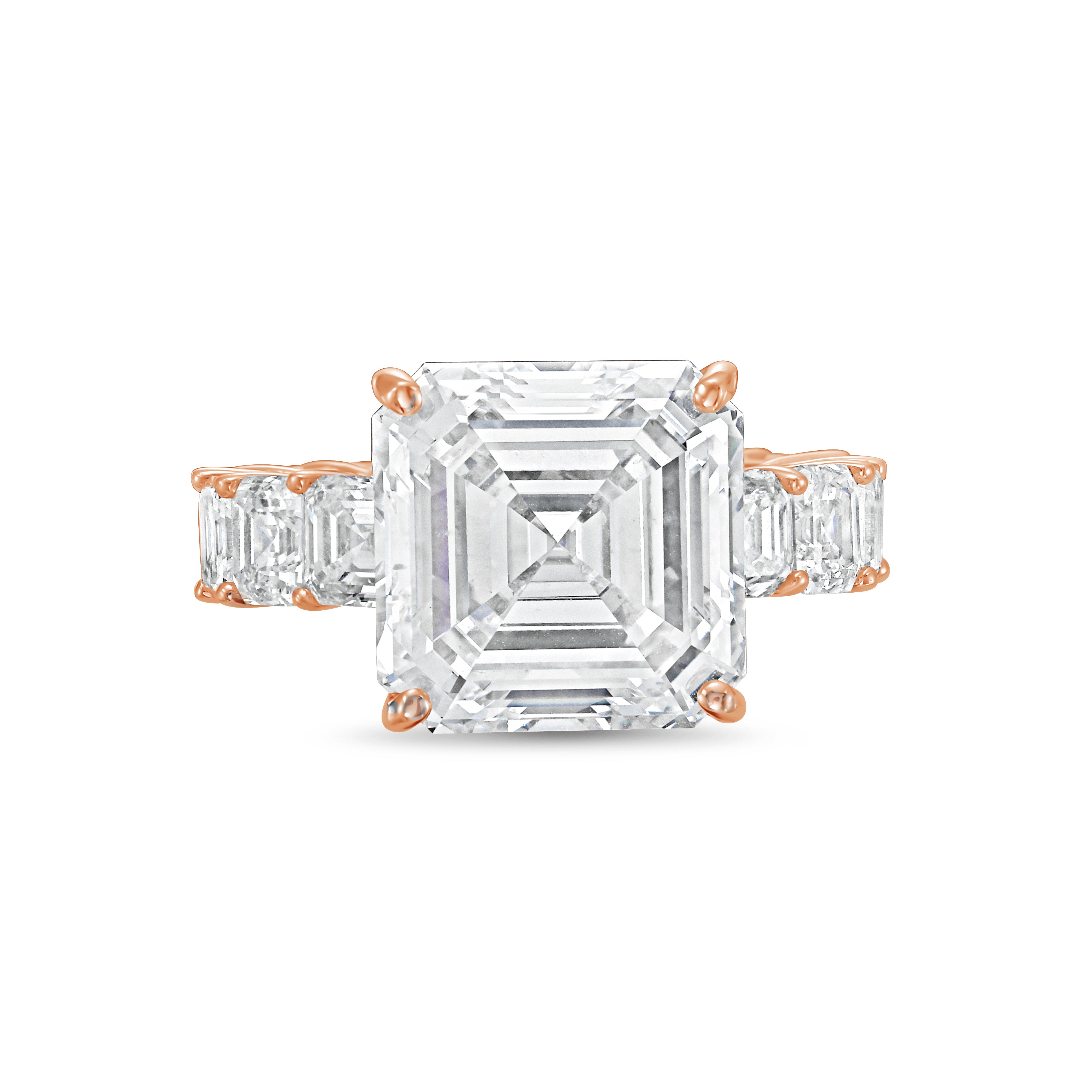 Lab Grown Asscher Diamond Engagement Ring
