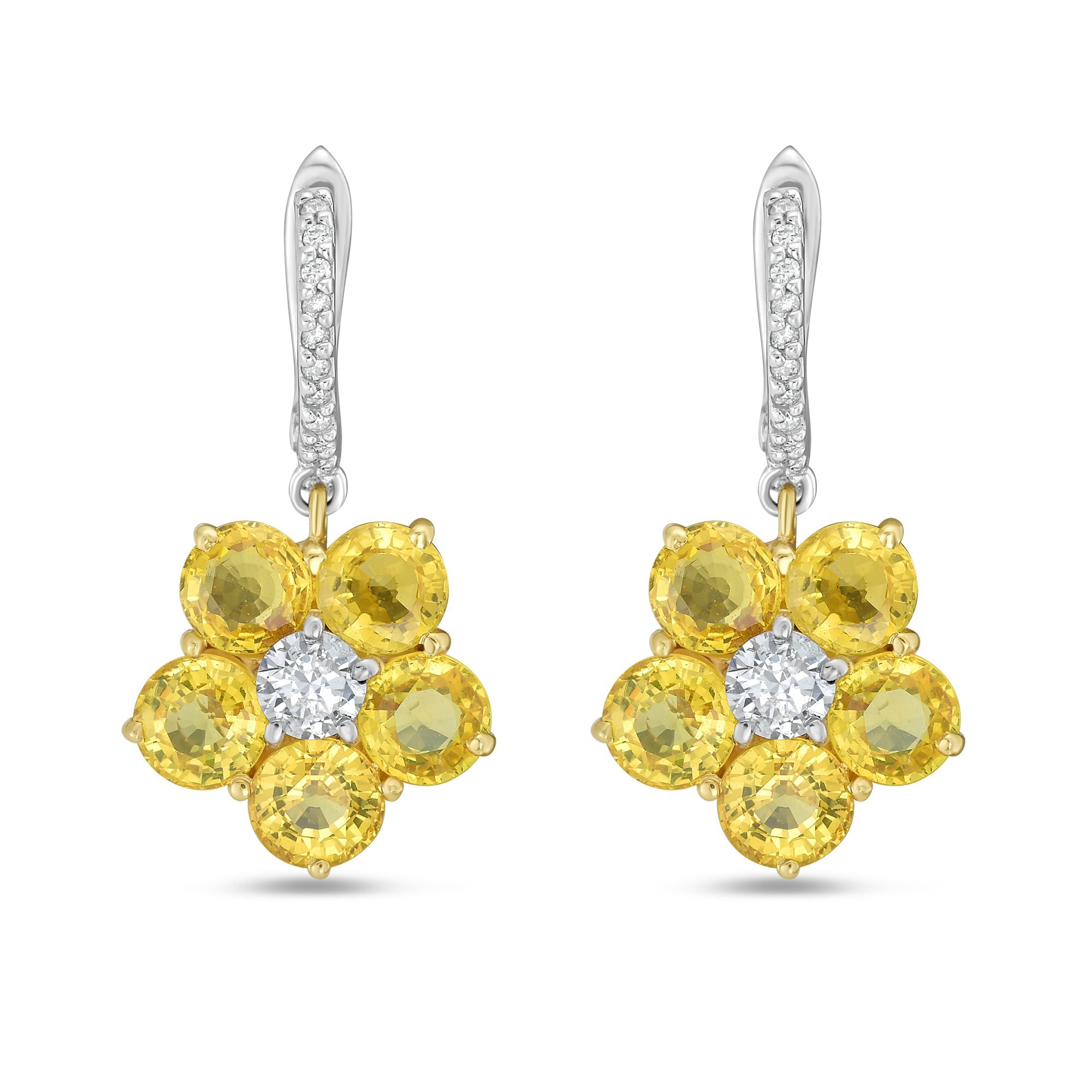 Sapphire Flower Earrings