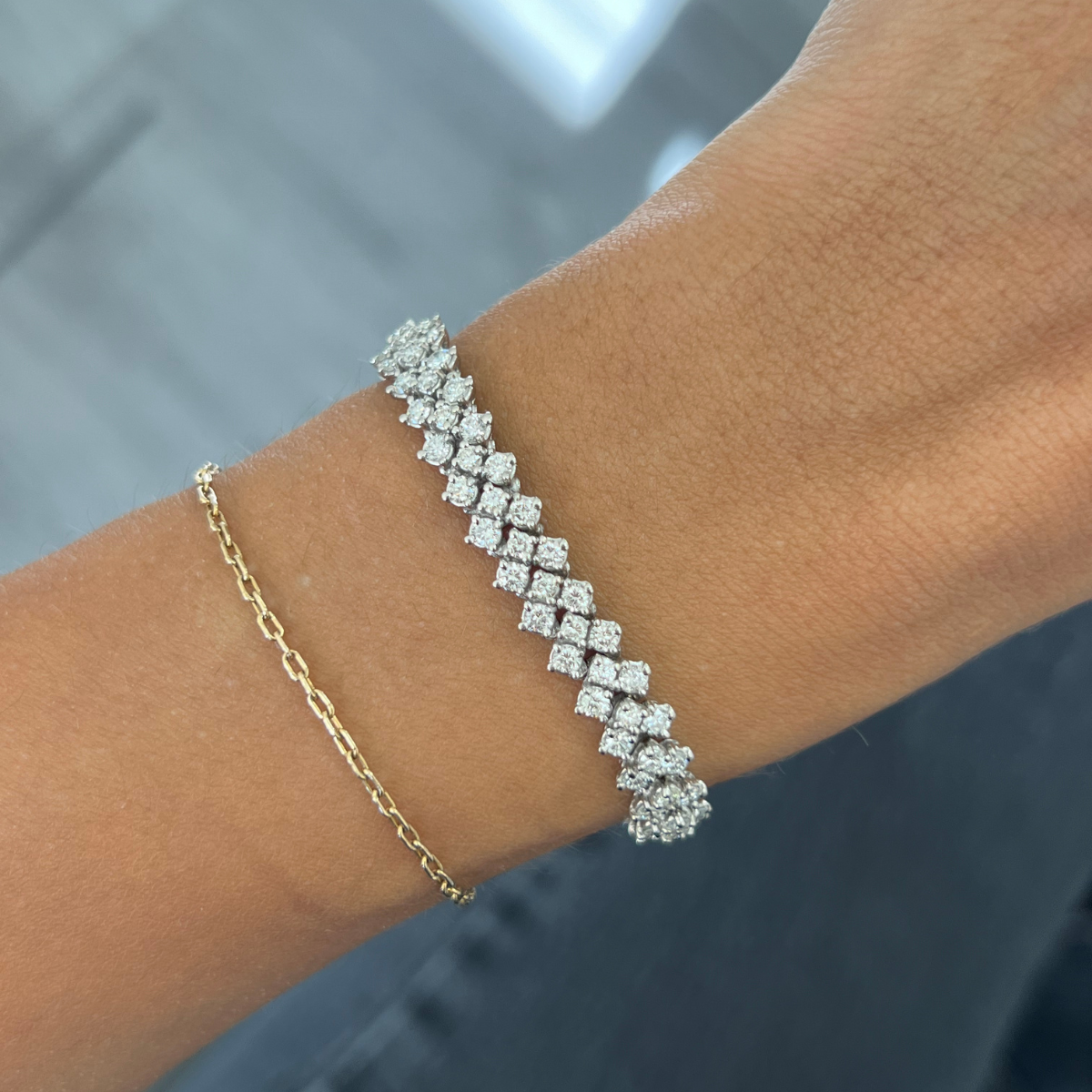 3 Row Diamond Bracelet