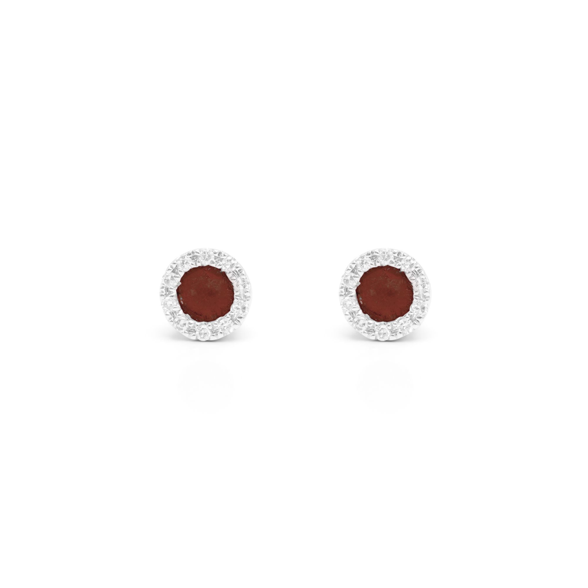 Mini Ruby Halo Studs