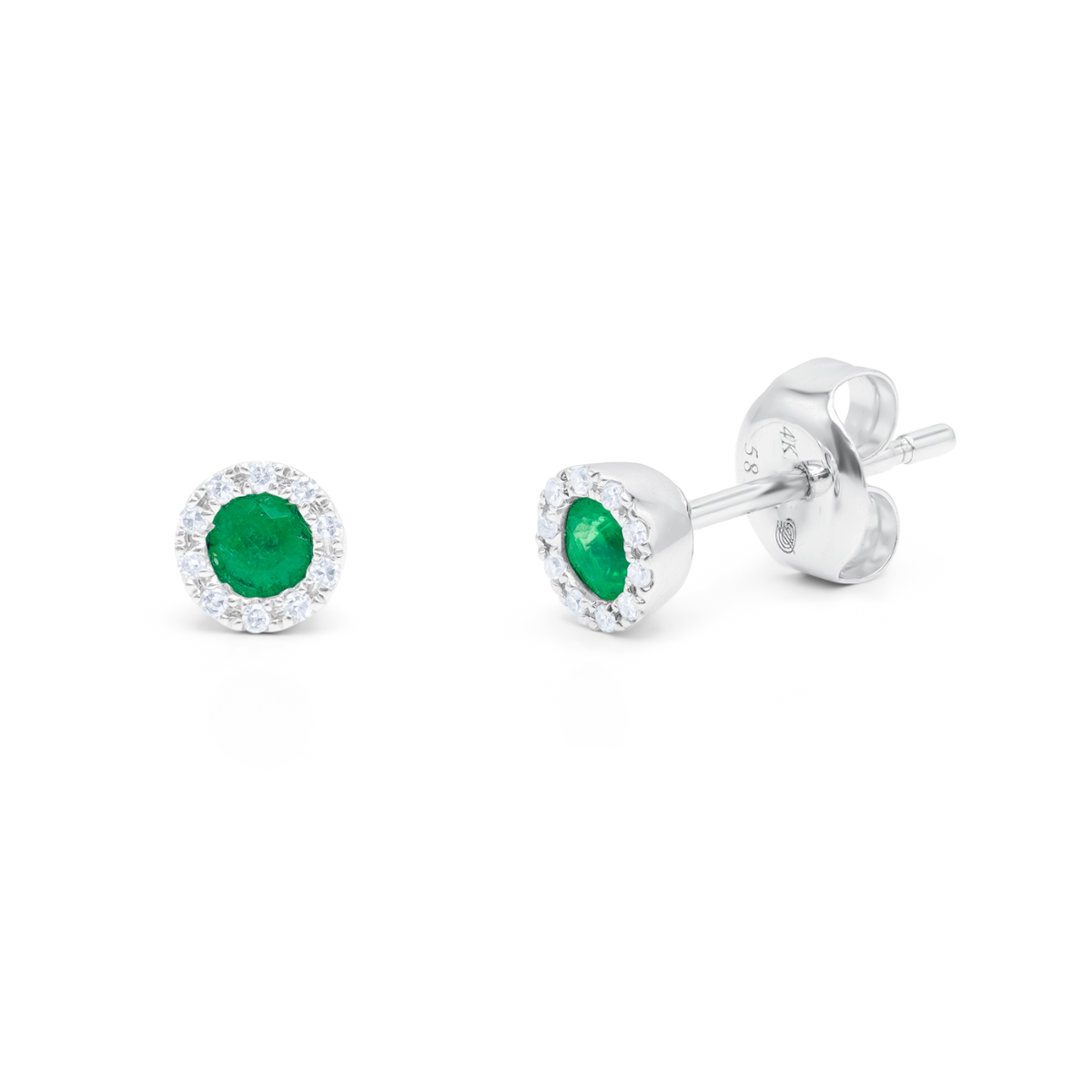 Mini Emerald Halo Studs