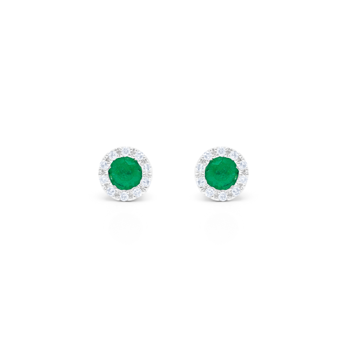 Mini Emerald Halo Studs