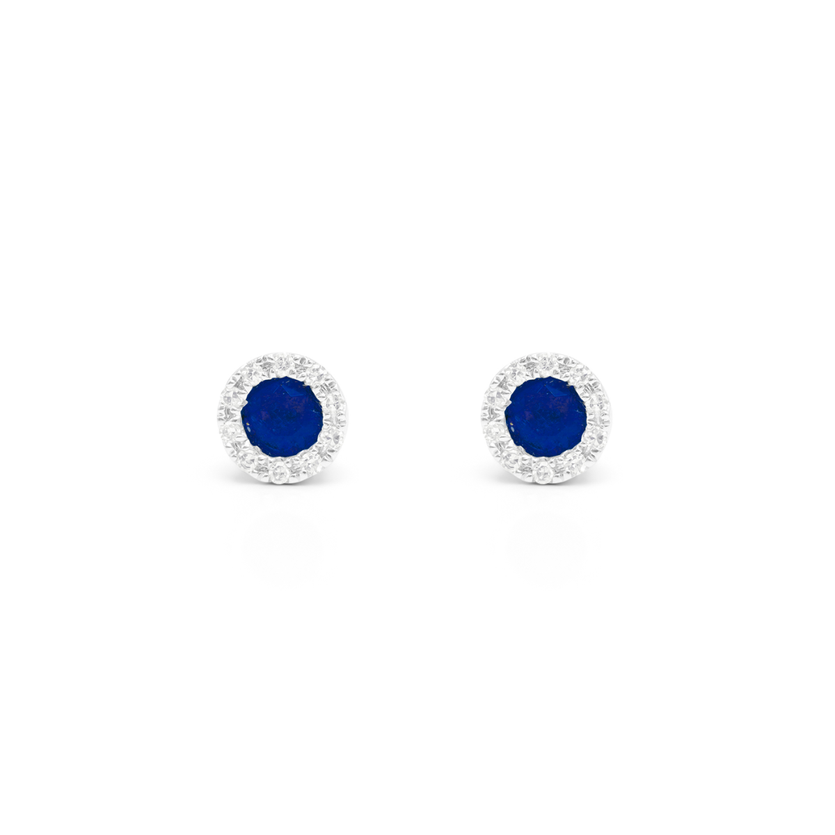 Mini Sapphire Halo Studs