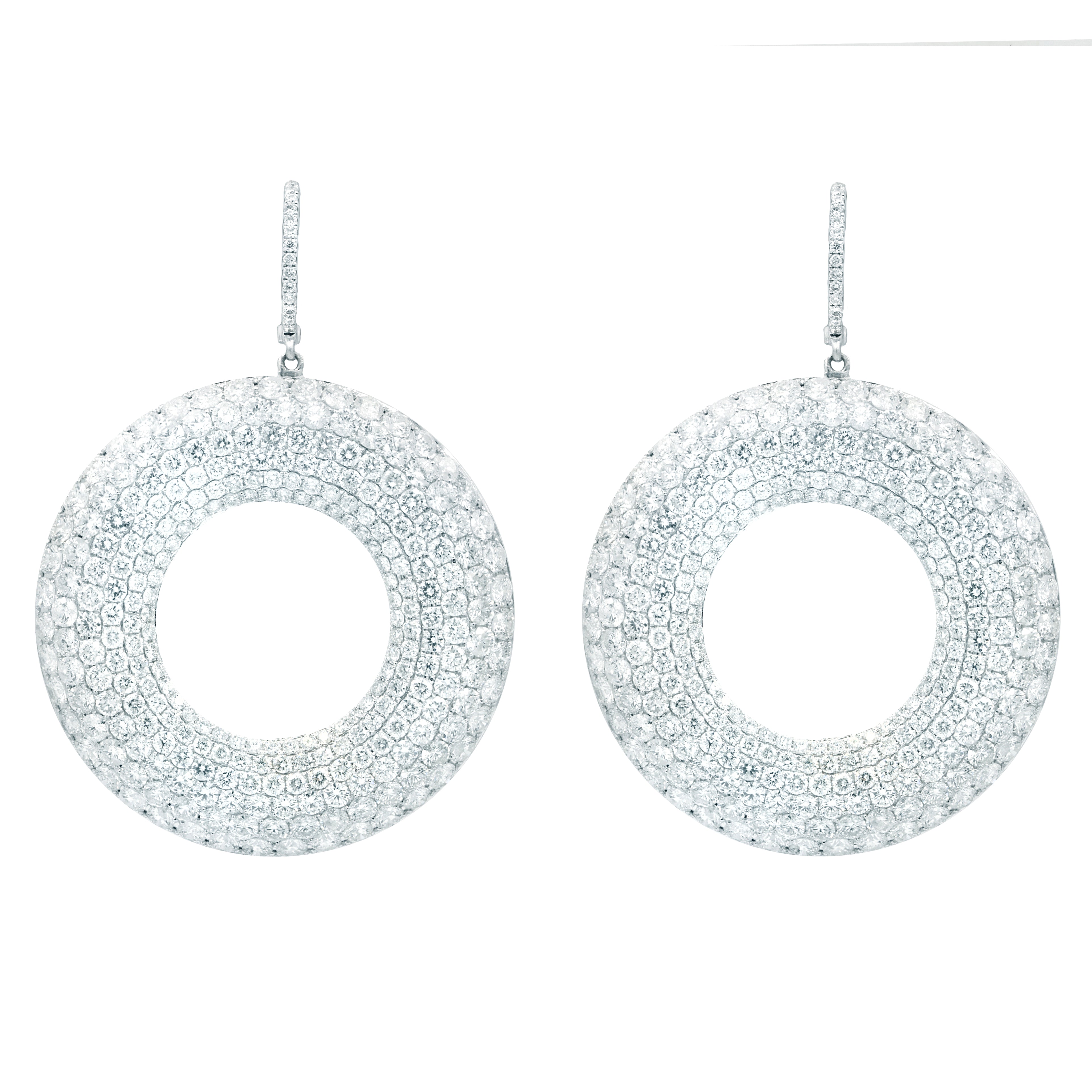 Micro-pave Round Drop Earrings