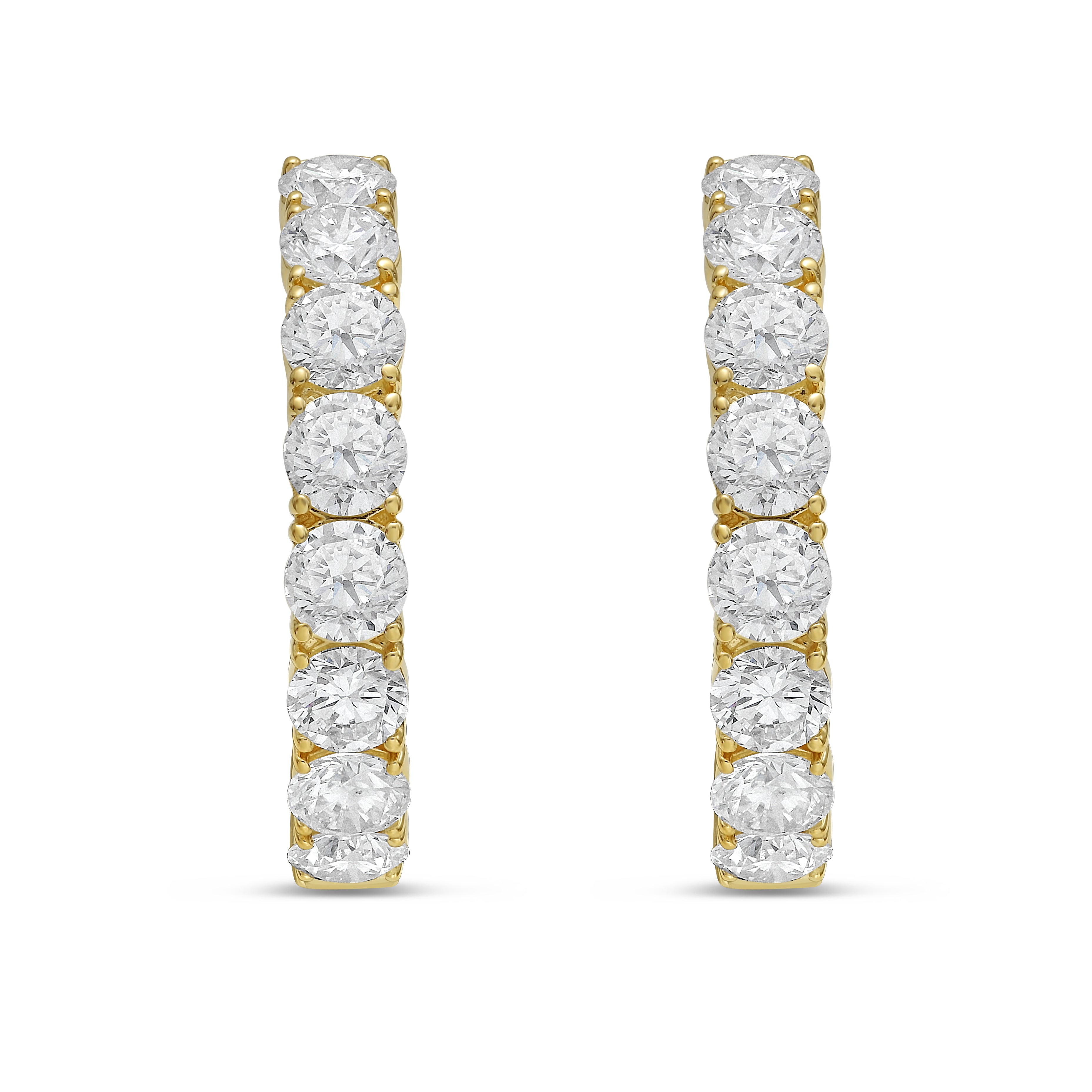 Lab Grown Round Diamond Hoop Earrings - 1.00"