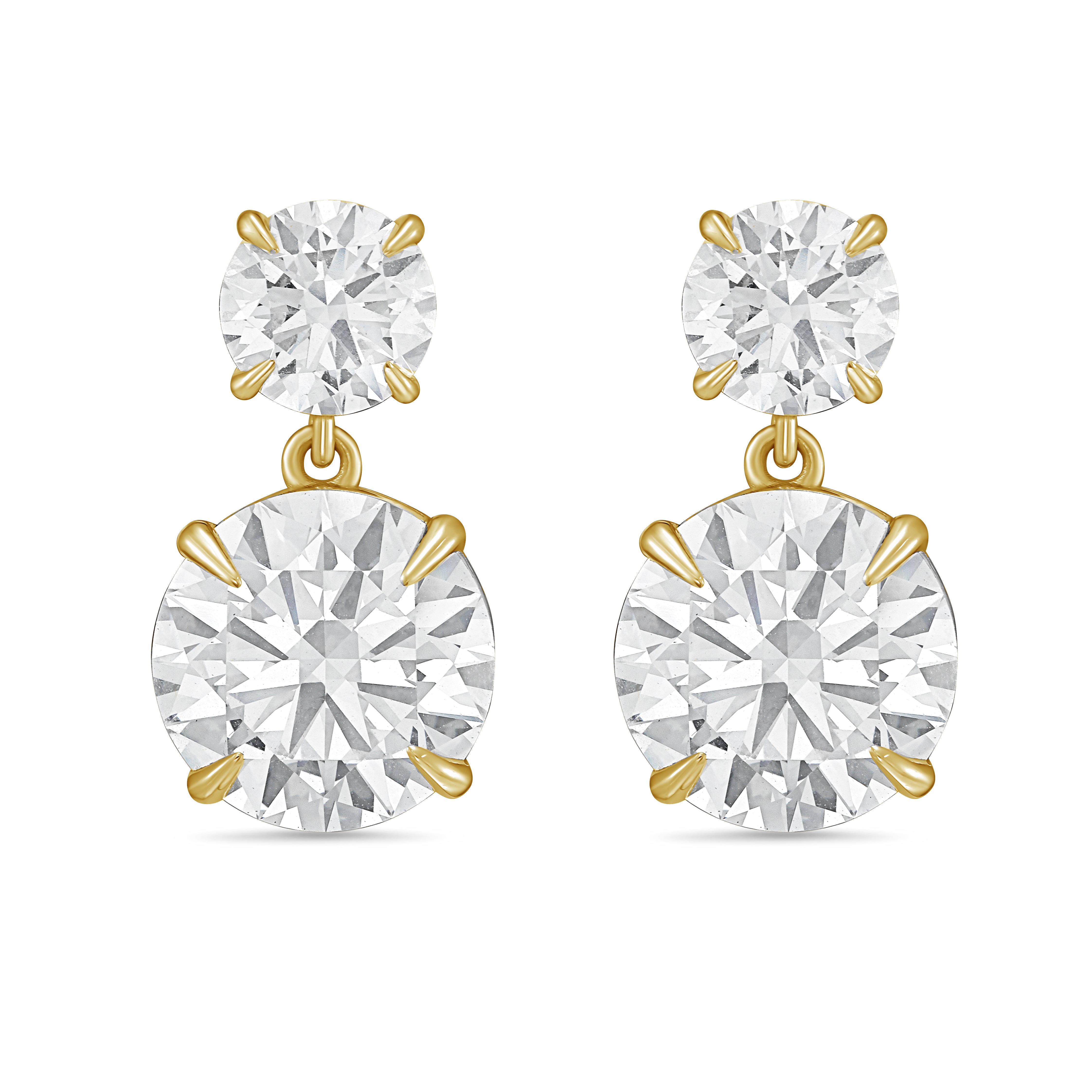 Lab Grown Two Round Diamond Earrings