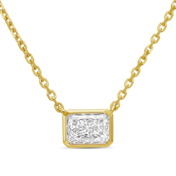DEF VS radiant bezel necklace with adjustable chain