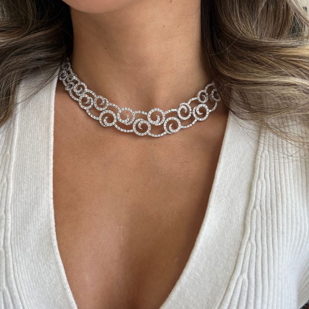 Diamond Swirl Necklace