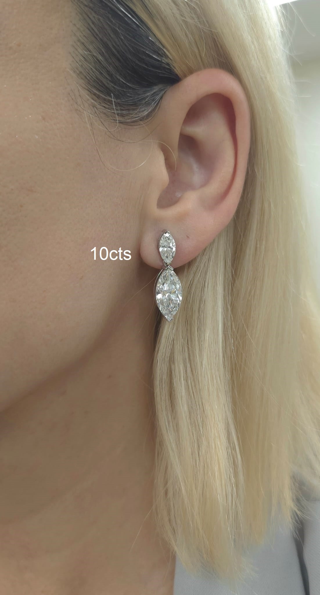 Lab Grown Marquise Drop Earring