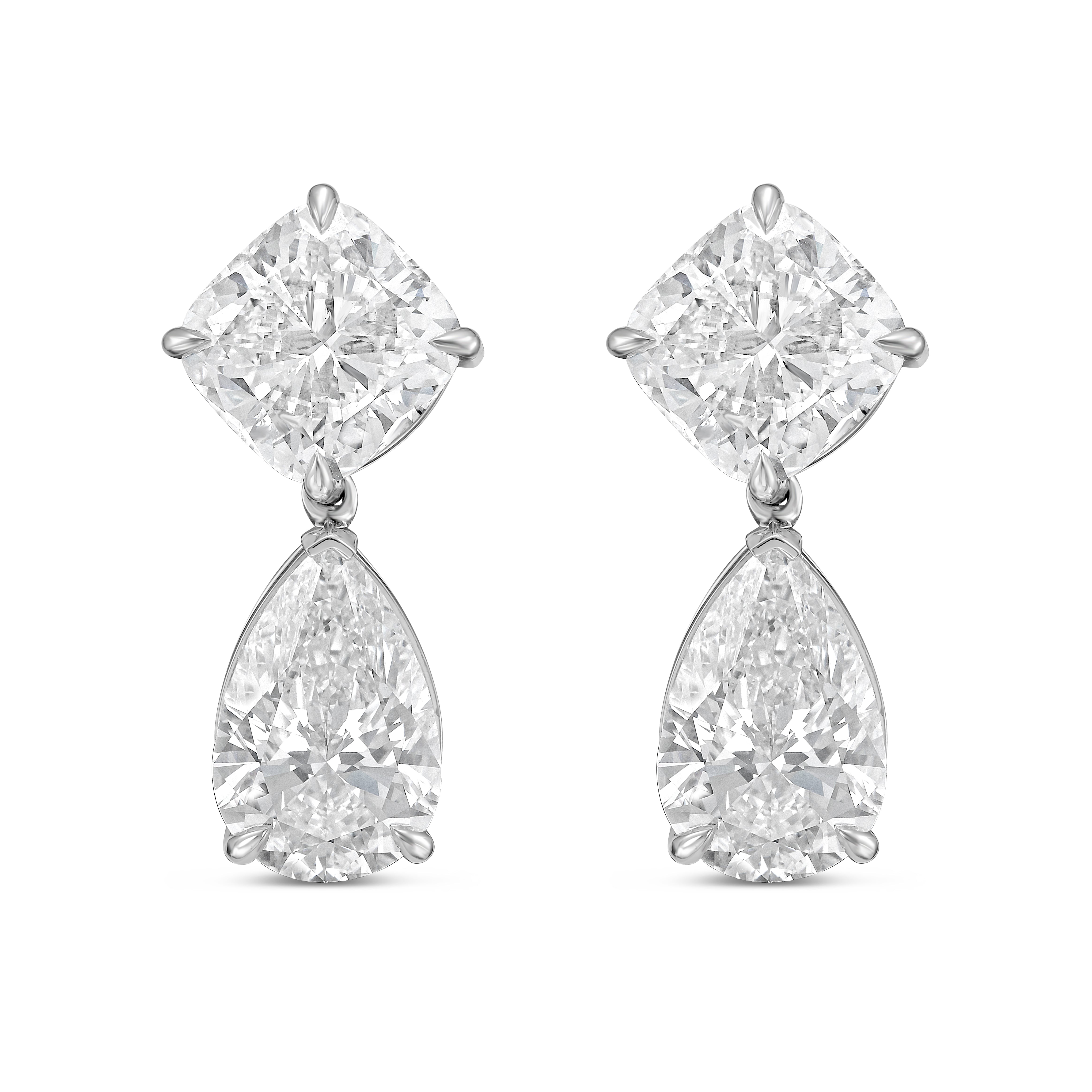 Lab Grown Two Stone Dangle Earrings