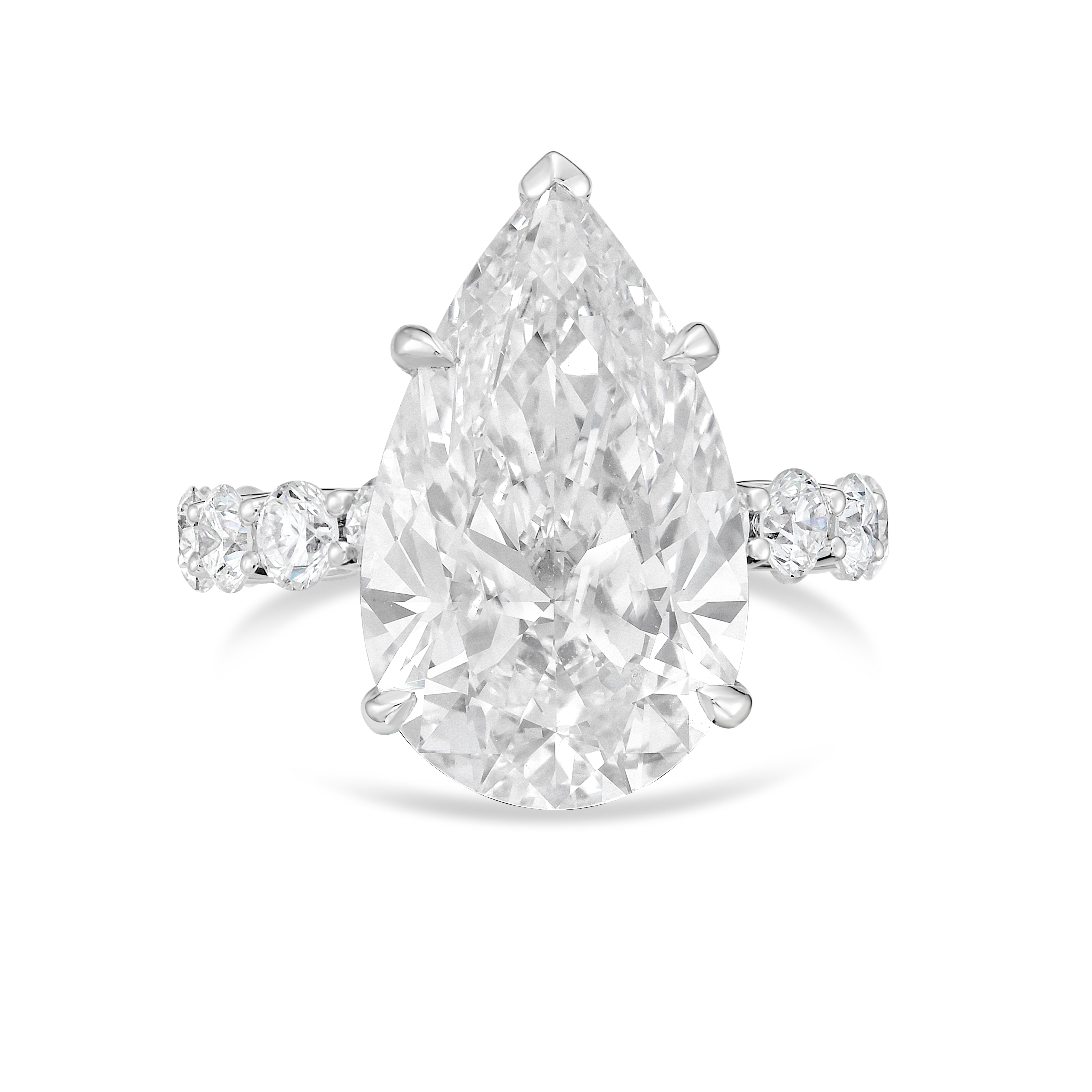 Lab Grown Pear Diamond Engagement Pave Ring