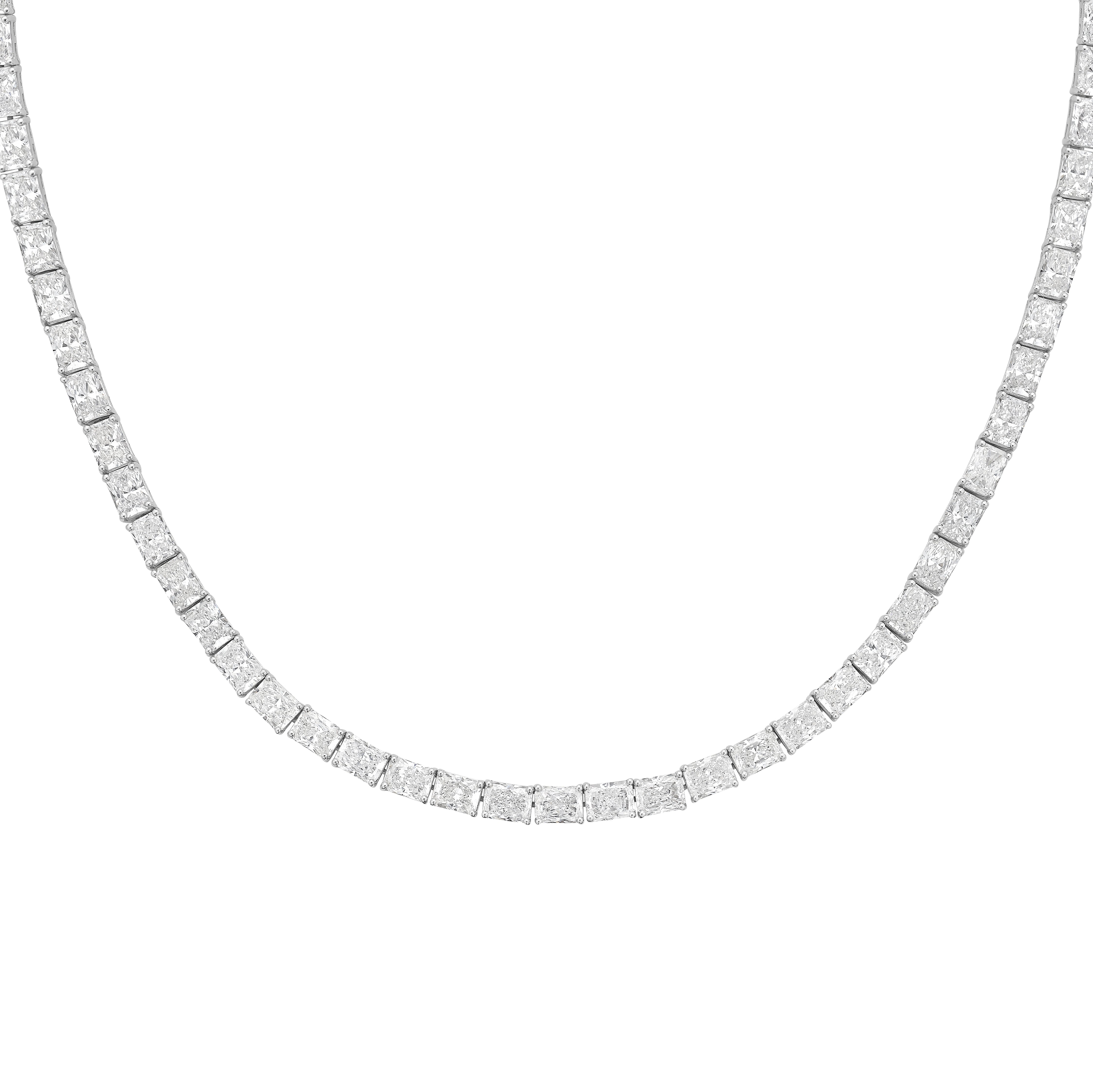 Lab Grown Radiant Cut Diamond Tennis Necklace