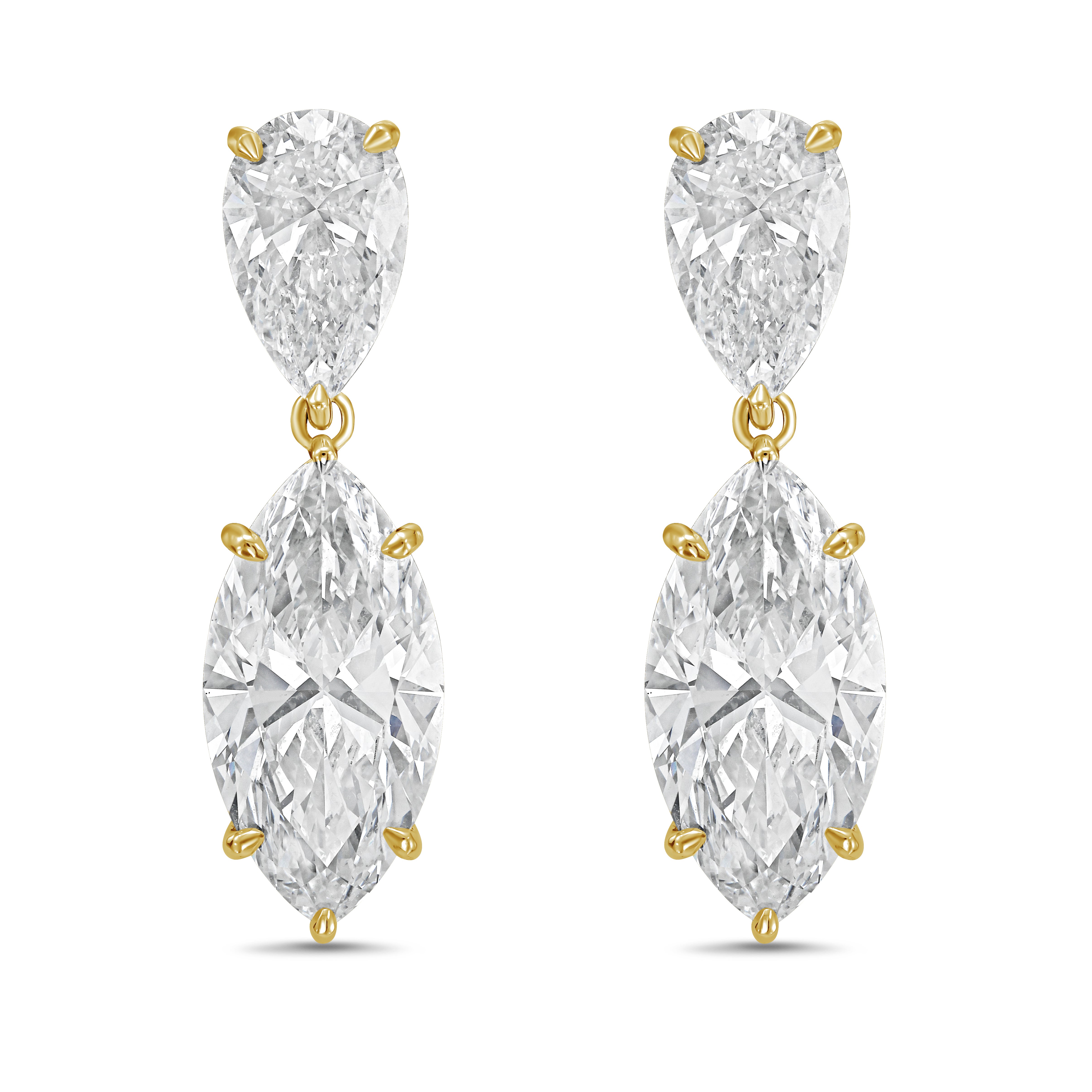 Lab Grown Pear And Marquise Drop Earrings