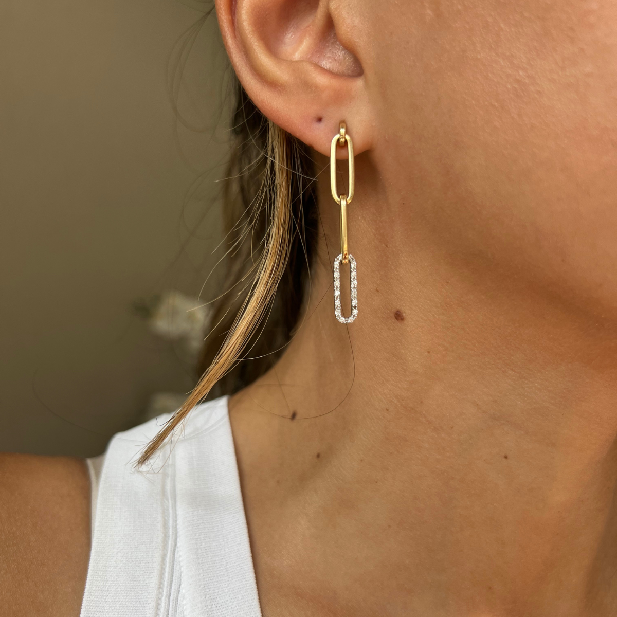 Diamond Link Earring