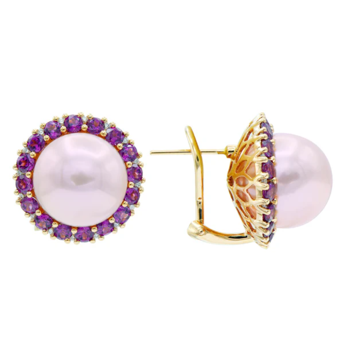 Pearl Amethyst Studs