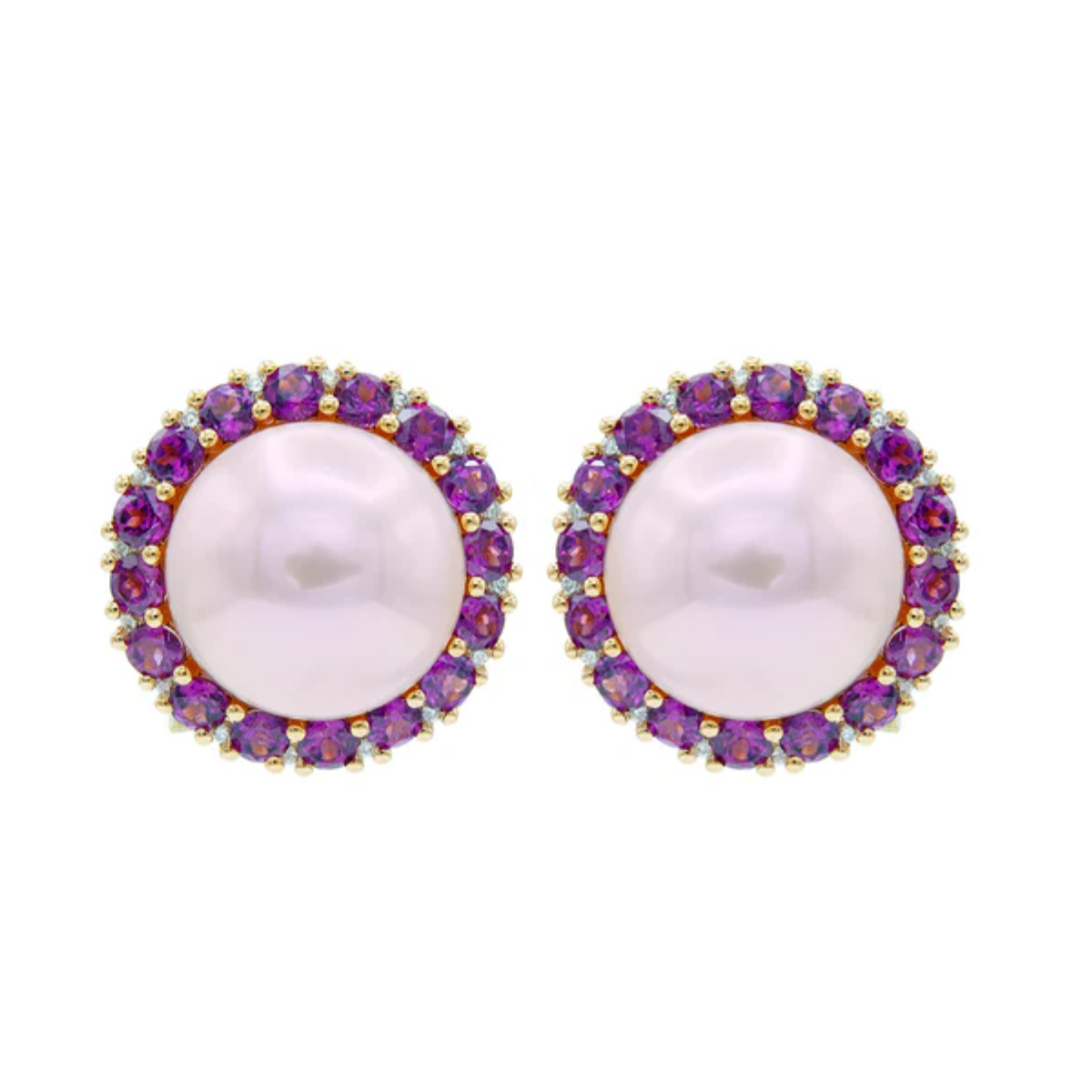 Pearl Amethyst Studs