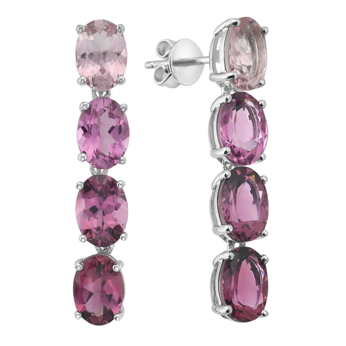 Pink Tourmaline Ombre Drop Earrings