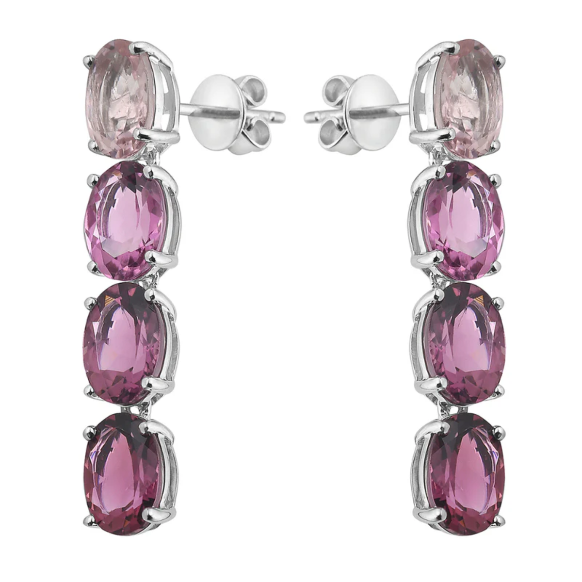 Pink Tourmaline Ombre Drop Earrings