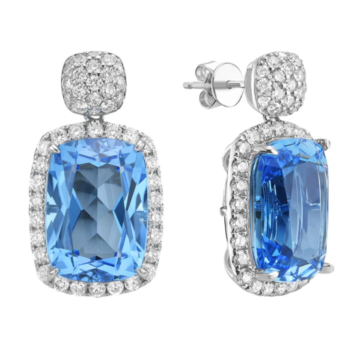 Swiss Blue Topaz Drop Earrings