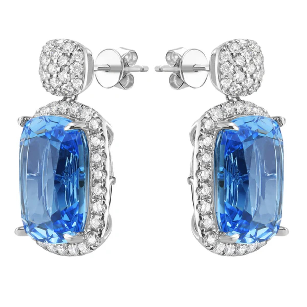 Swiss Blue Topaz Drop Earrings