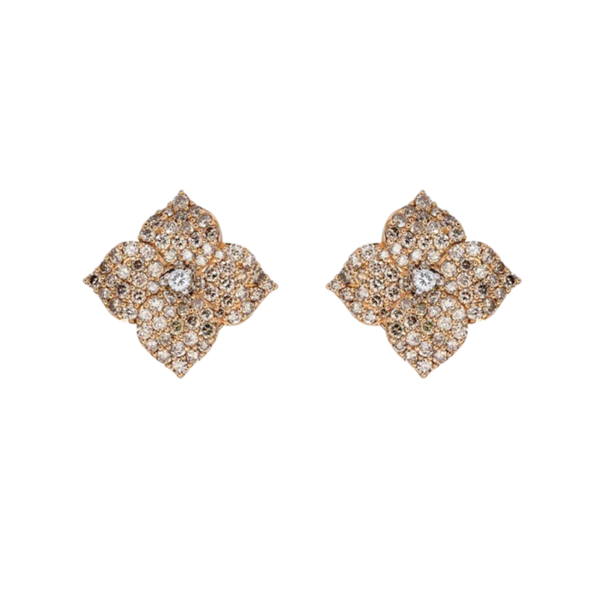 Small Champagne Diamond Fleur Earring