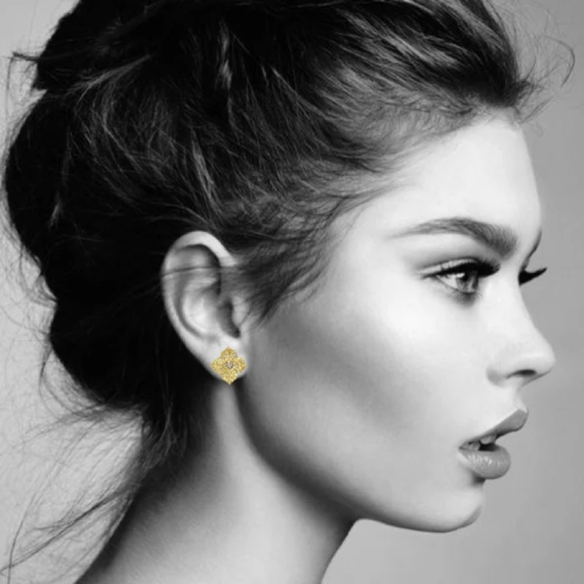 Small Yellow Sapphire Fleur Earring