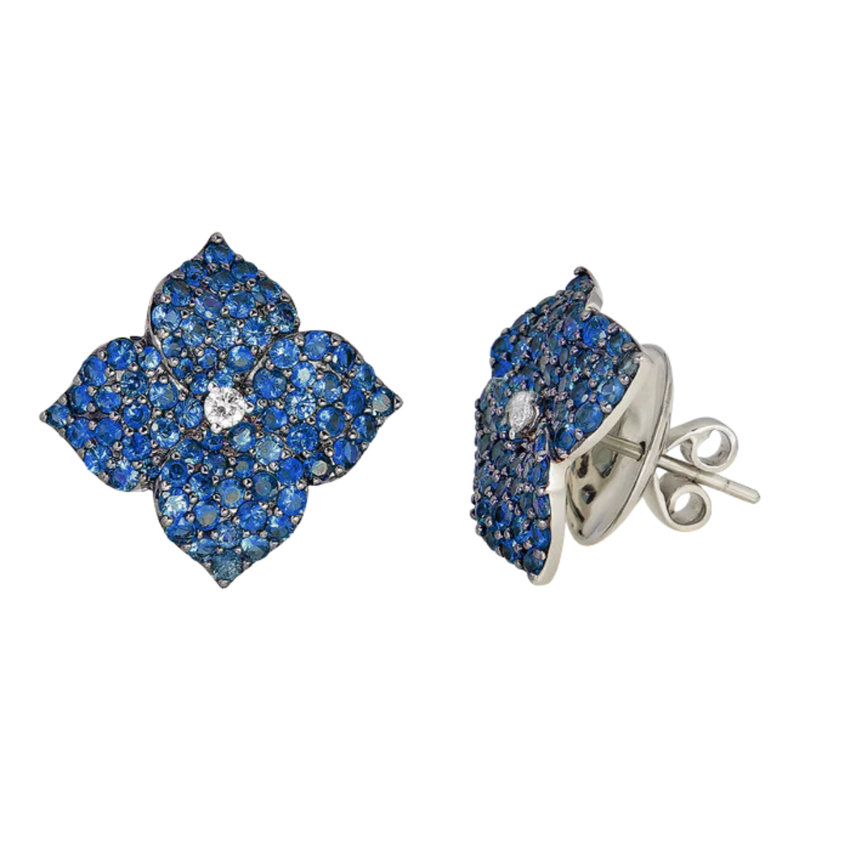 Large Sapphire Fleur Earring