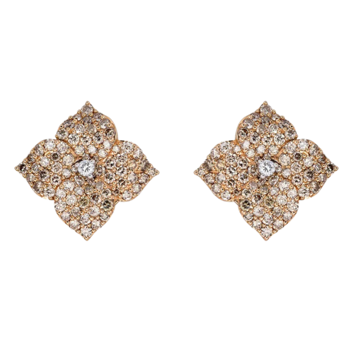 Large Champagne Diamond Fleur Earring