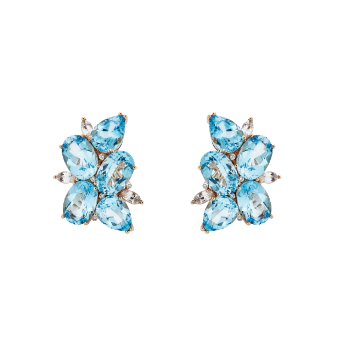 Blue Topaz Cluster Earring