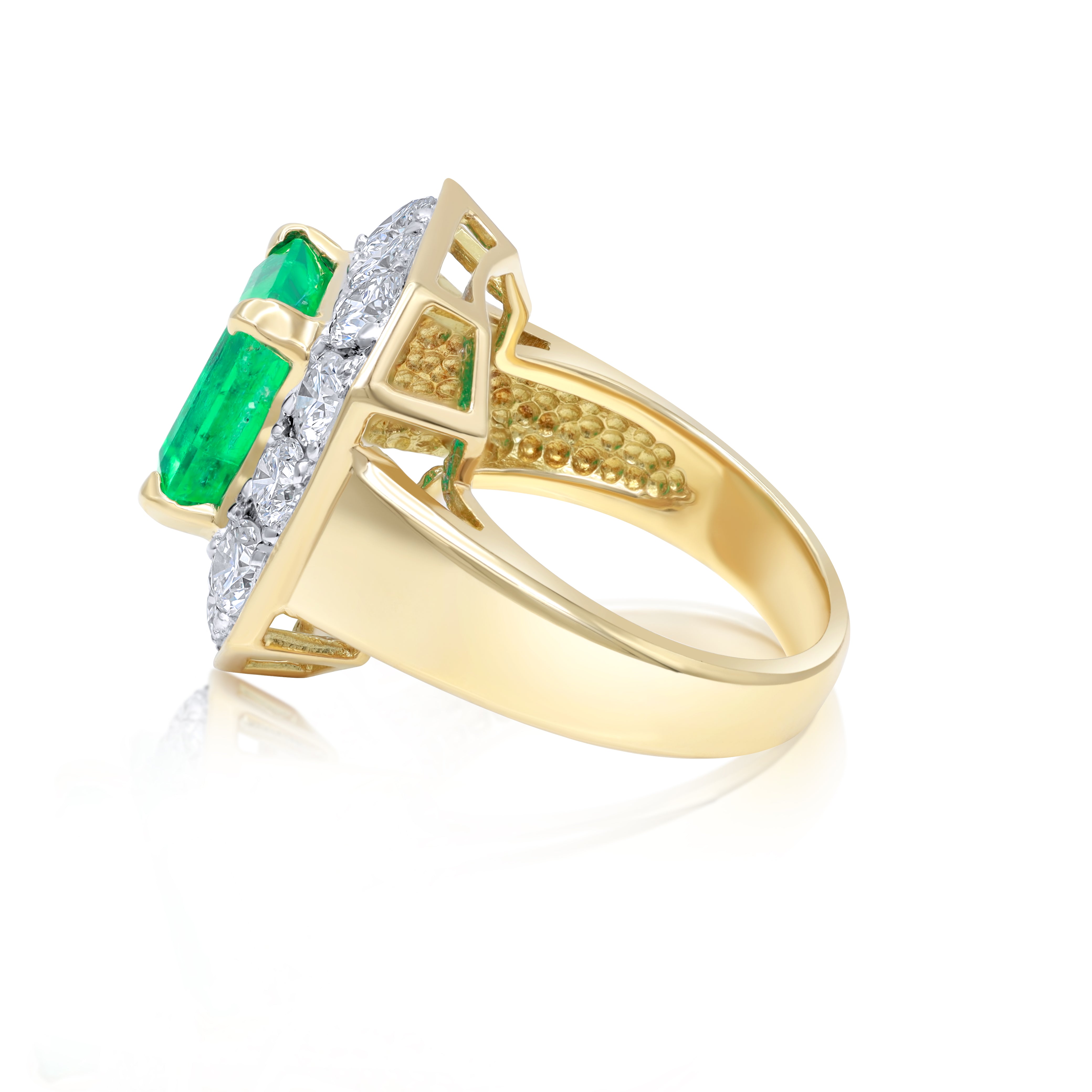 Emerald Halo Diamond Ring