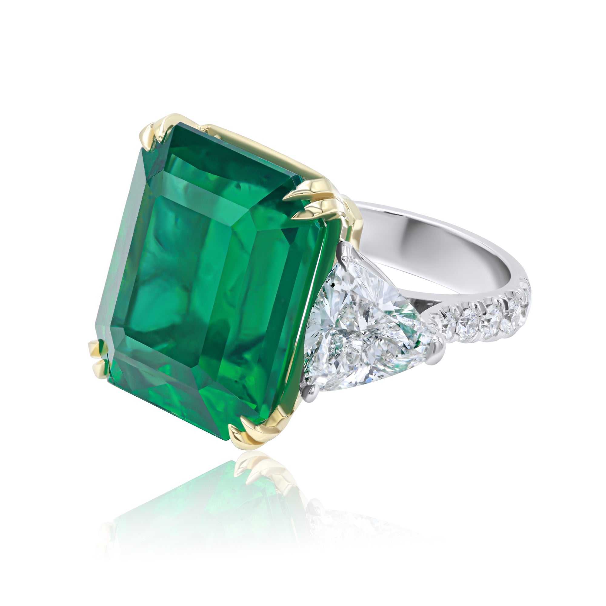 Emerald Three-Stone Ring