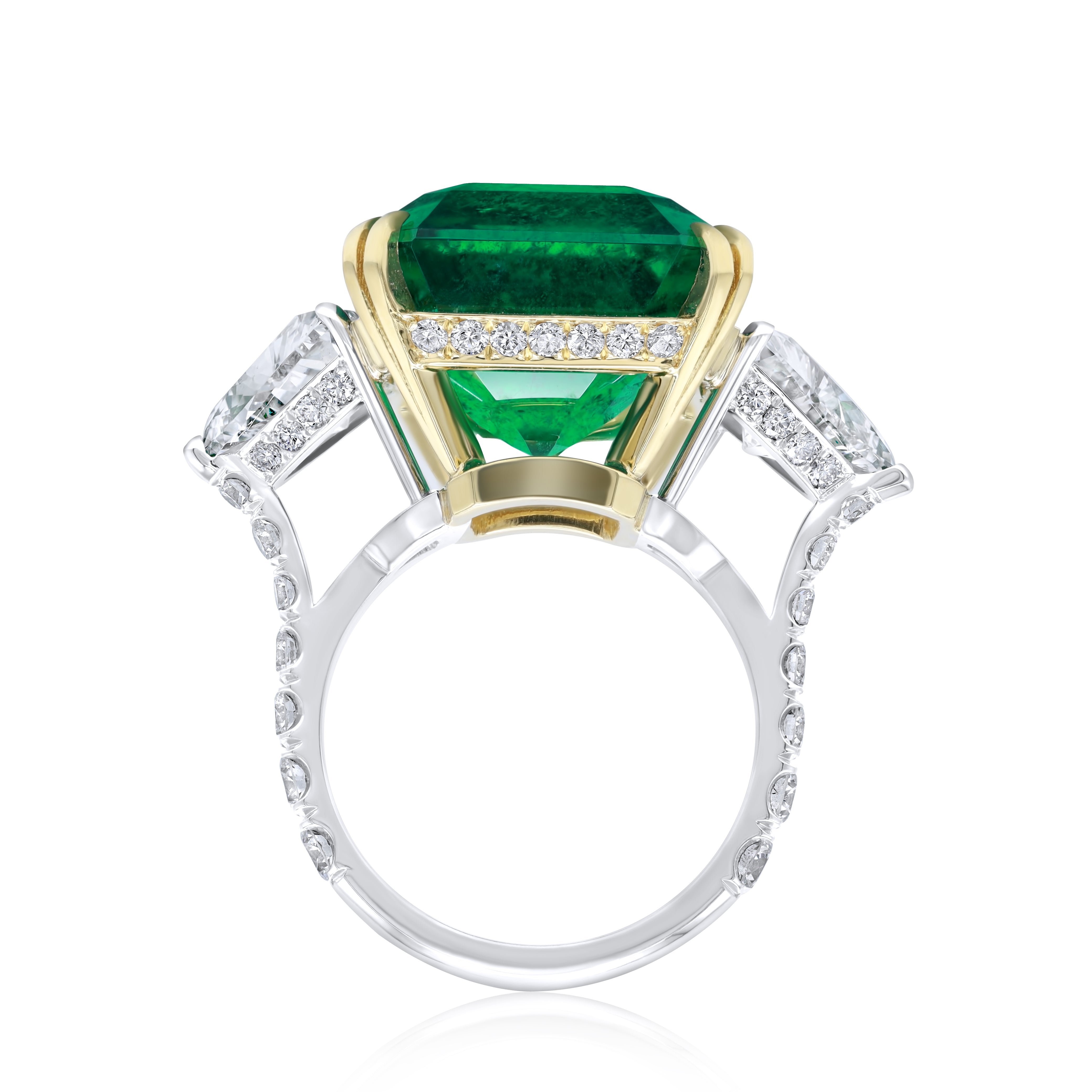 Emerald Three-Stone Ring