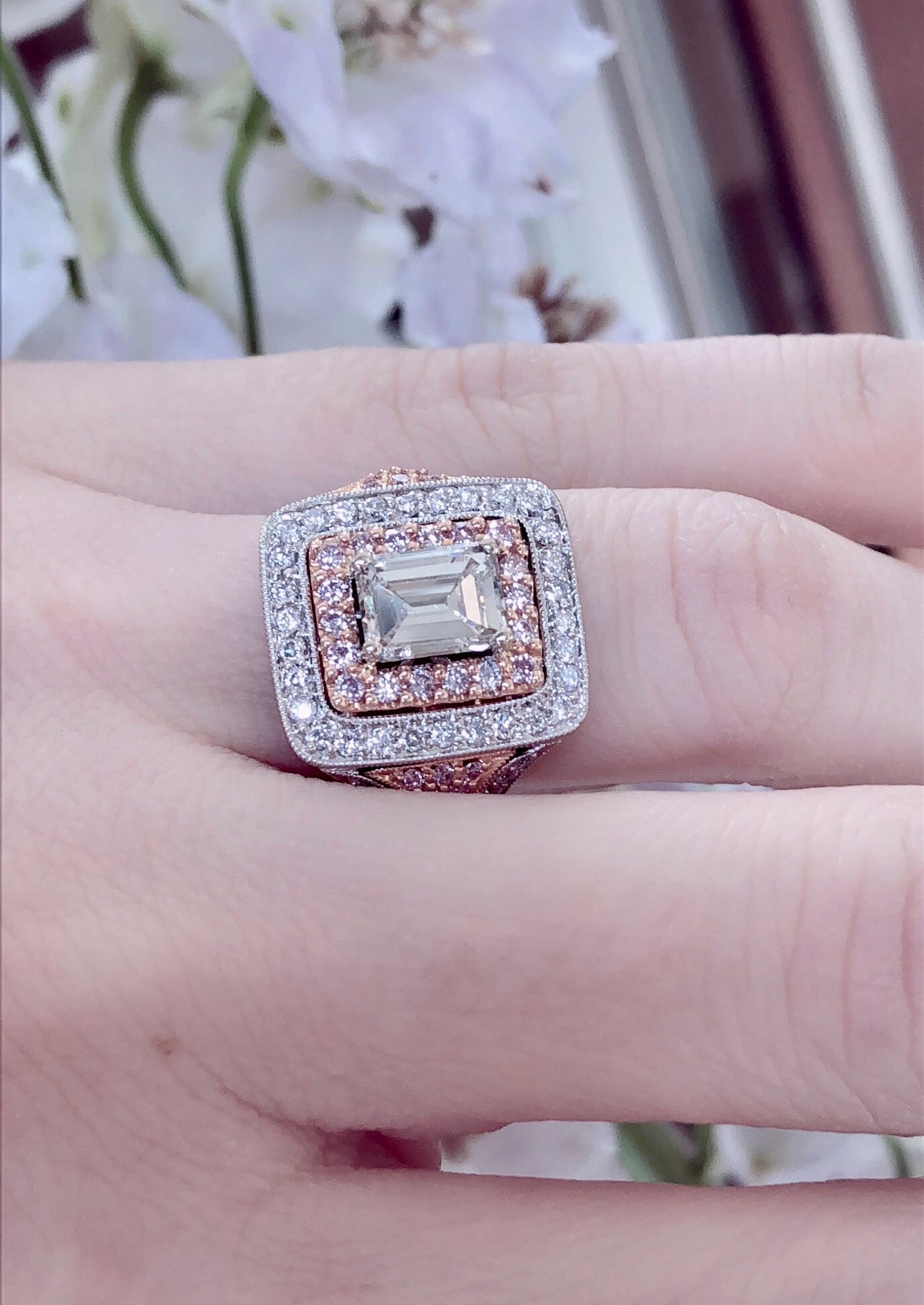 emerald cut diamond ring gold