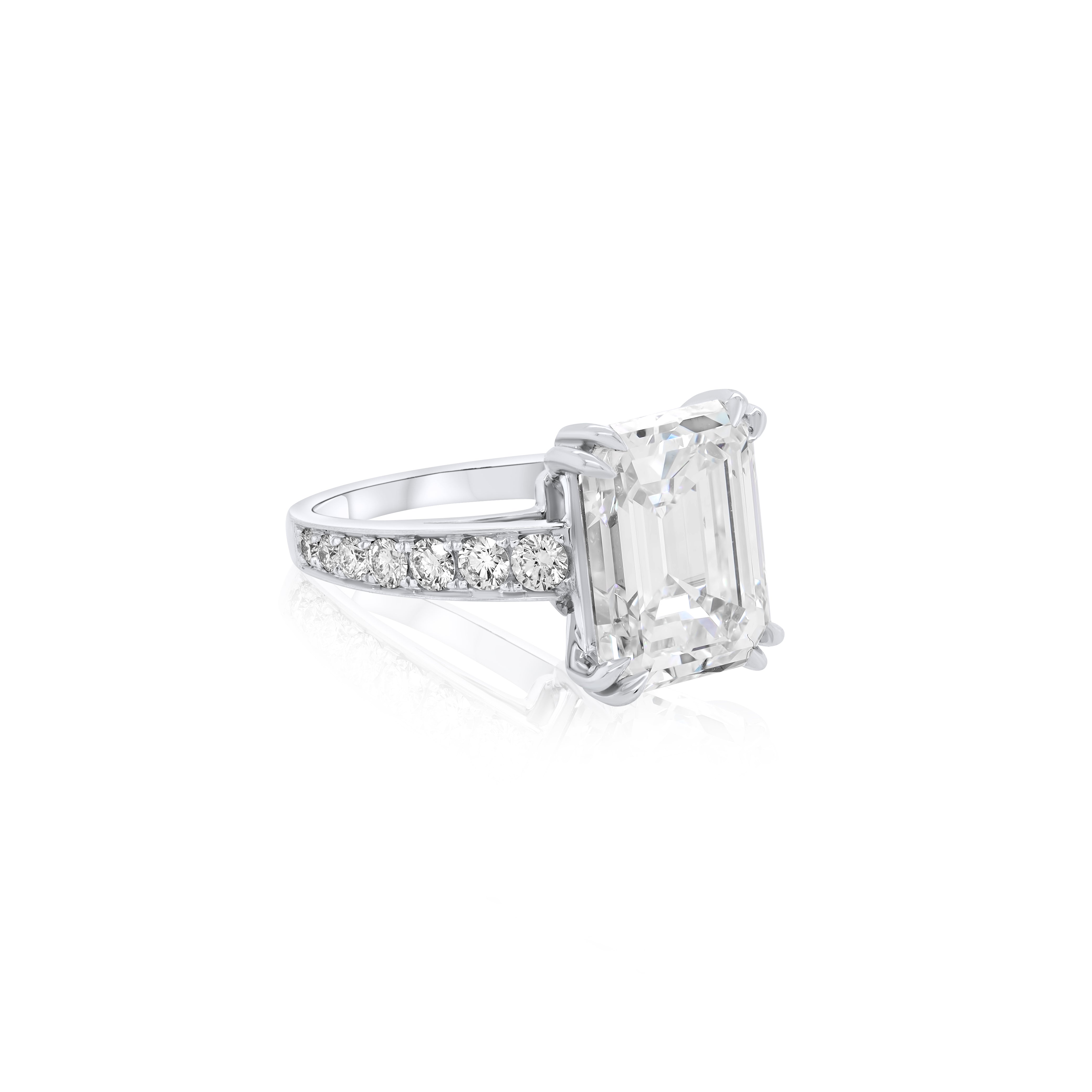 7.59ct Emerald Diamond Ring