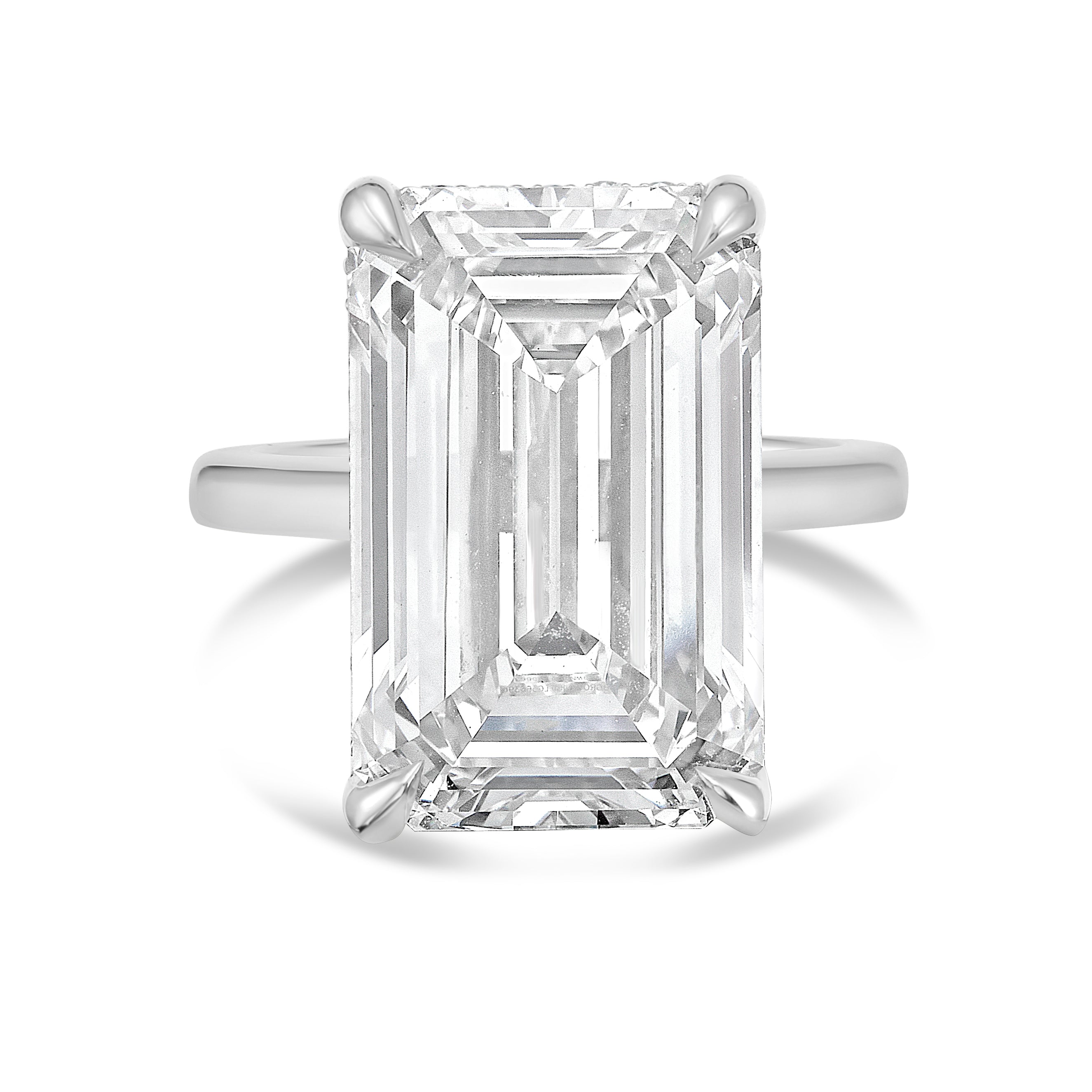 Lab Grown Emerald Cut Under Halo Ring