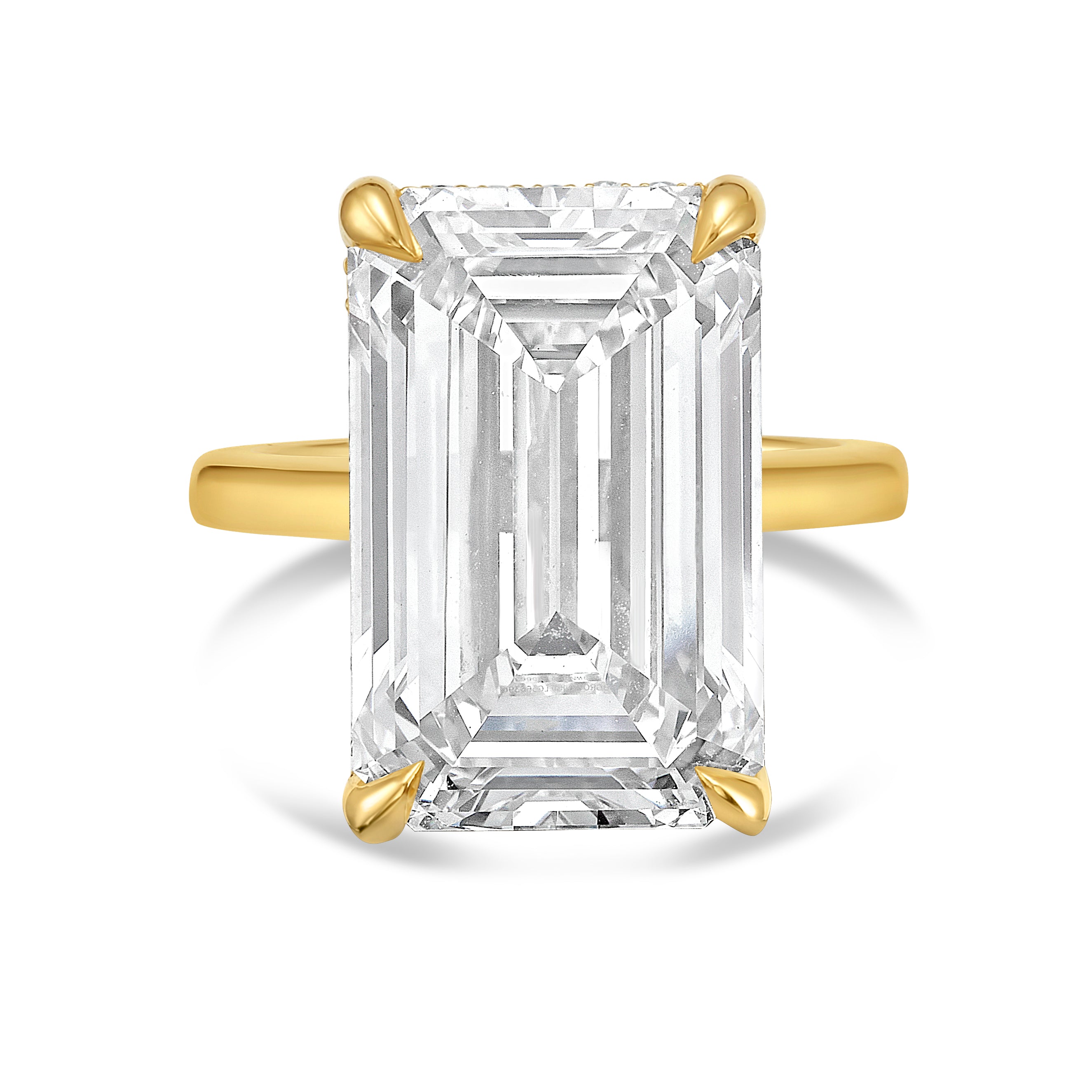 Lab Grown Emerald Diamond Solitaire Ring