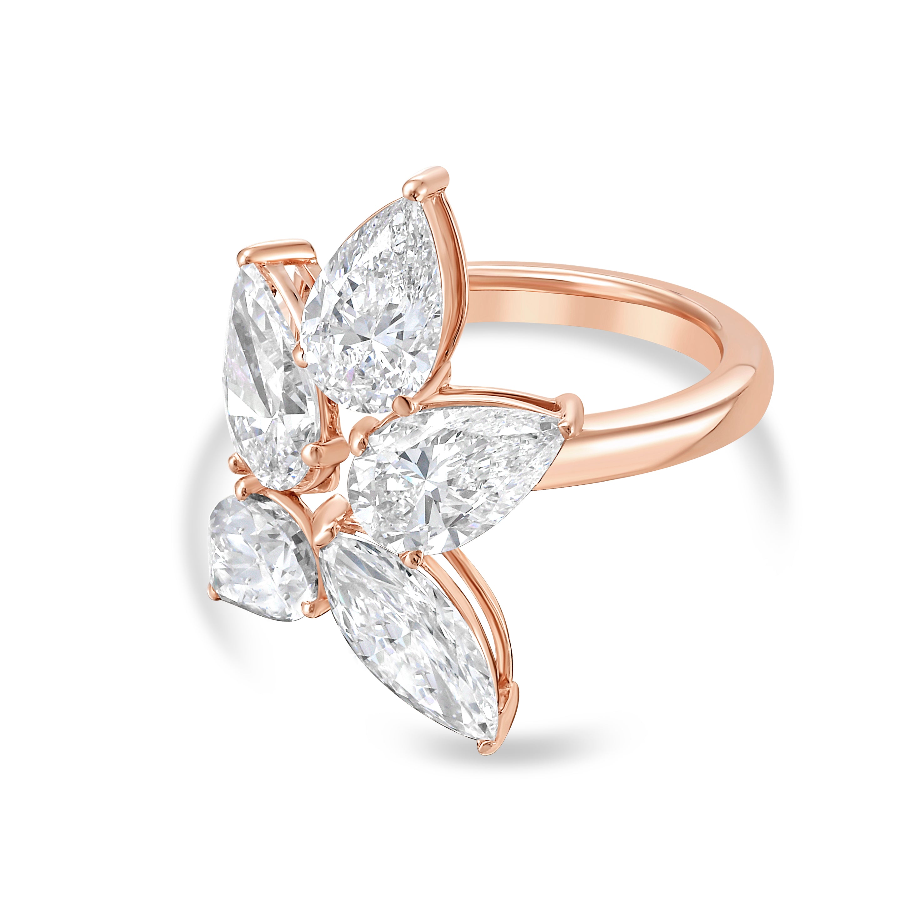 Lab Grown Multi-Cut Diamond Cluster Ring