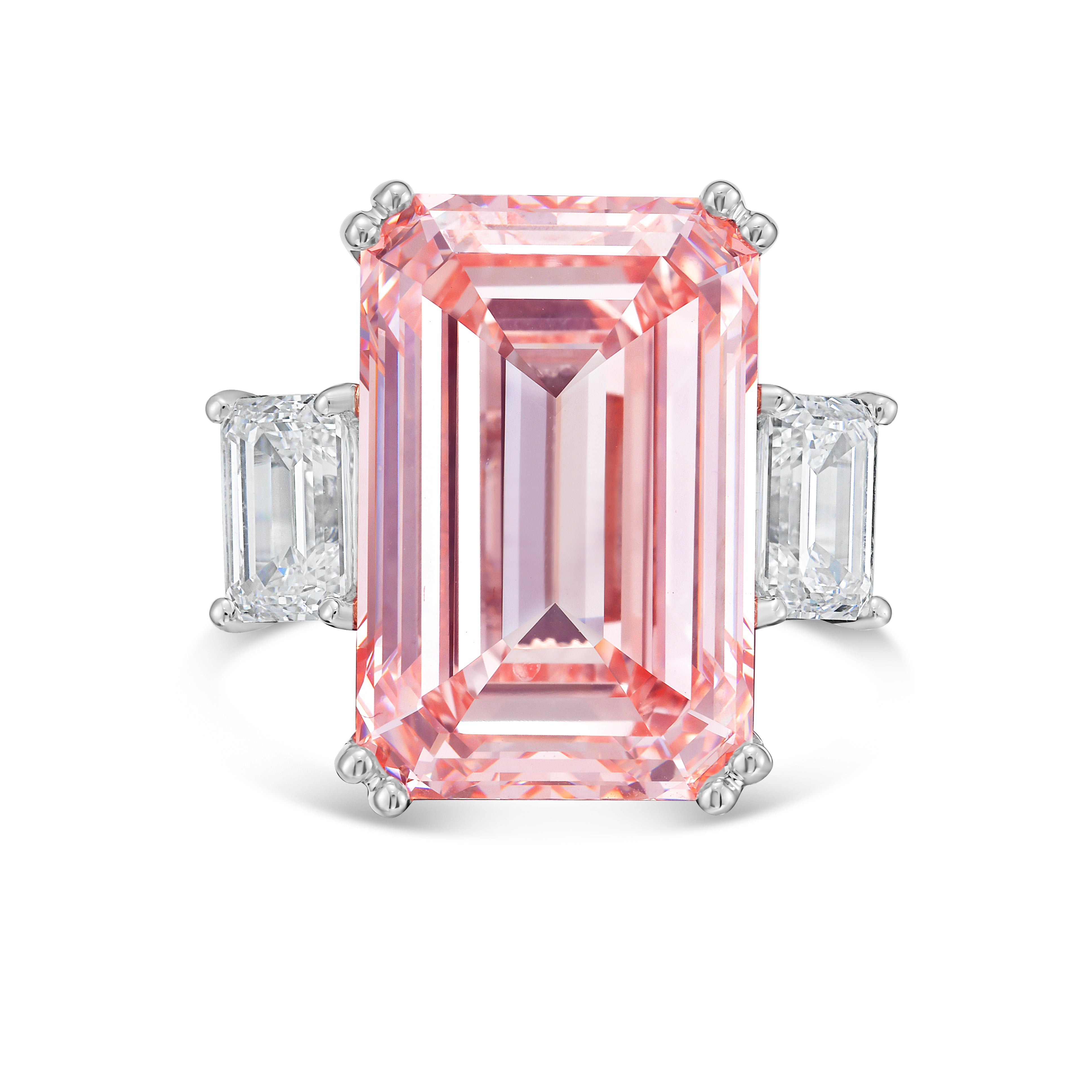 Lab Grown Pink Emerald Diamond Fashion Ring