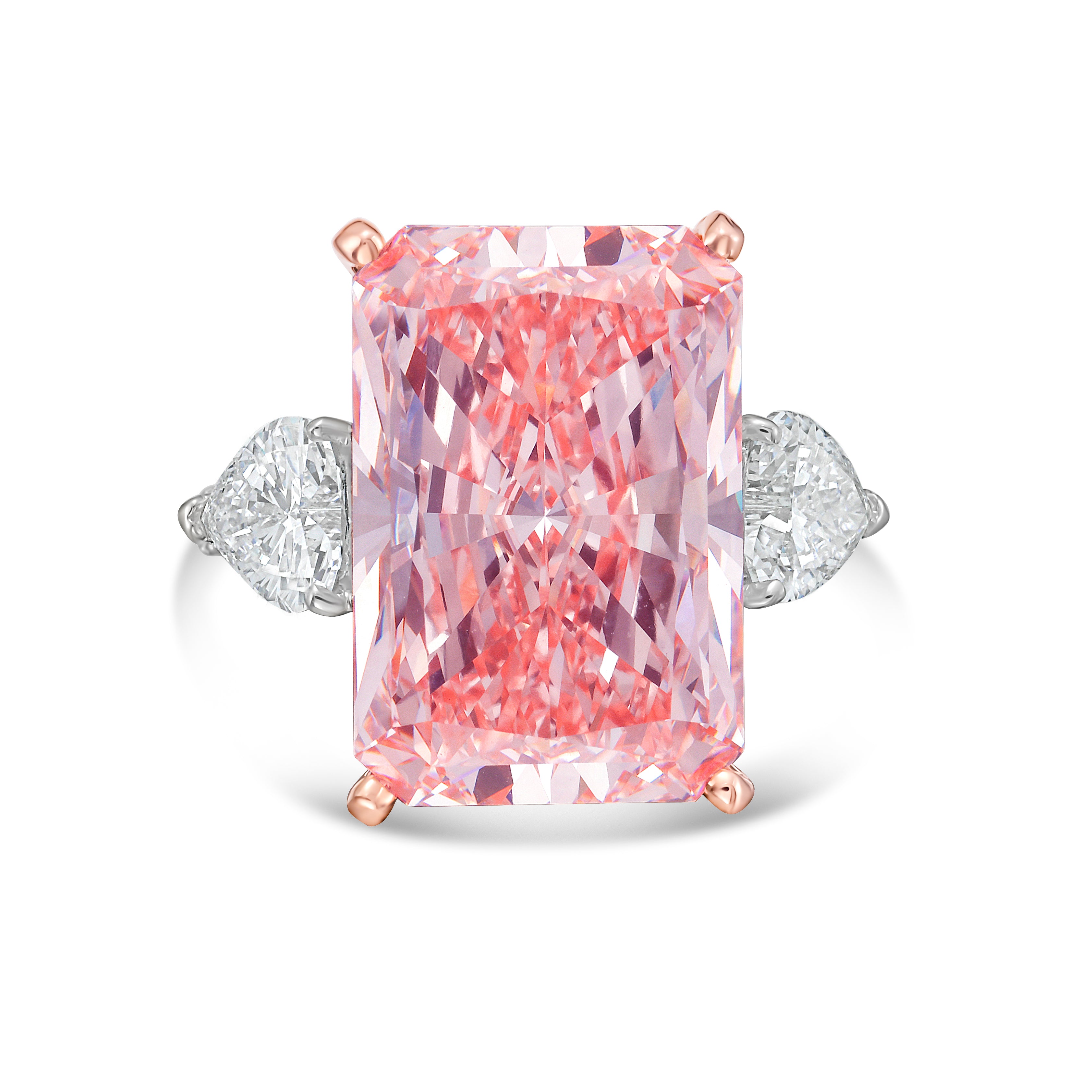 Lab Grown Pink Radiant Diamond Fashion Ring