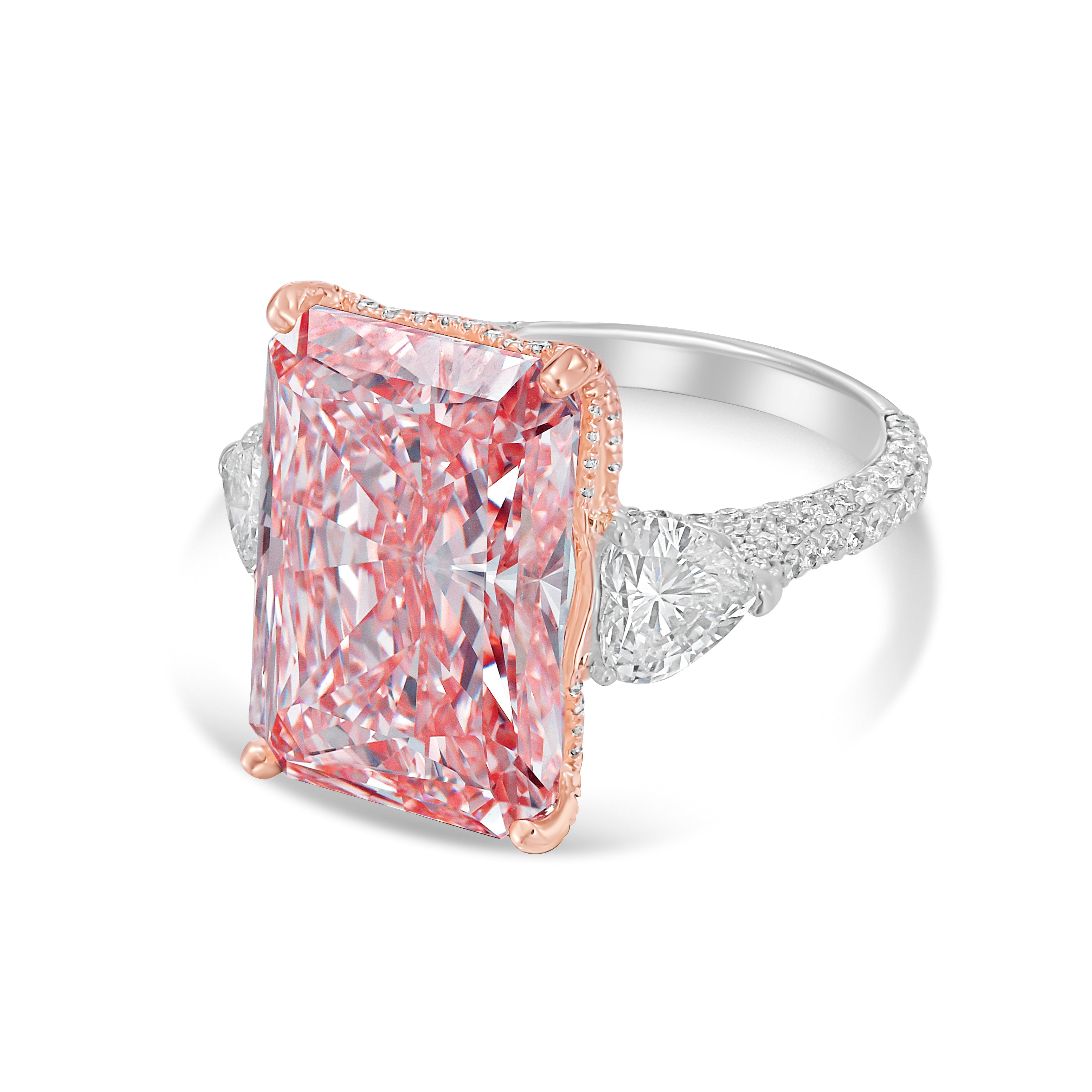 Lab Grown Pink Radiant Diamond Fashion Ring
