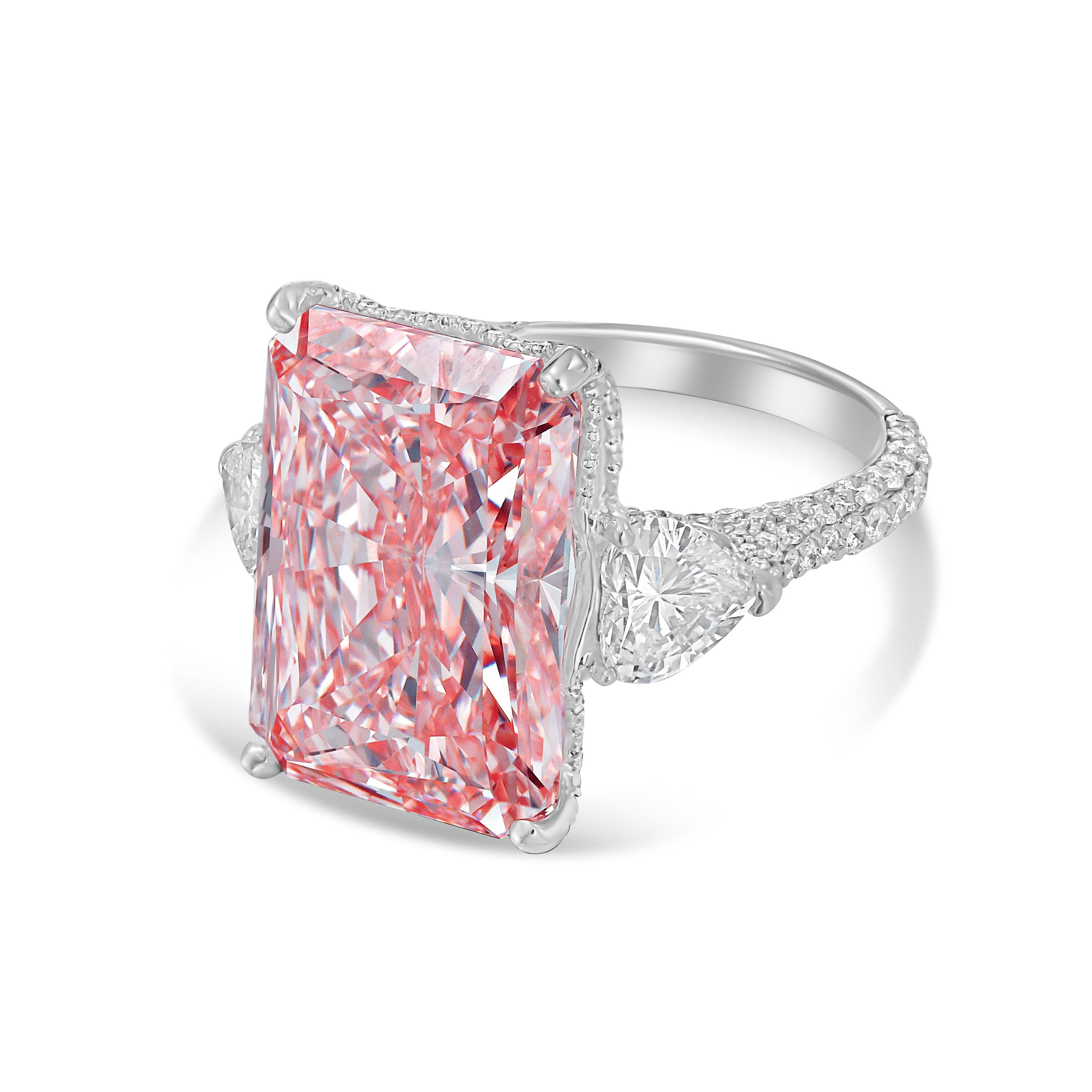 Lab Grown Pink Radiant Diamond Fashion Ring