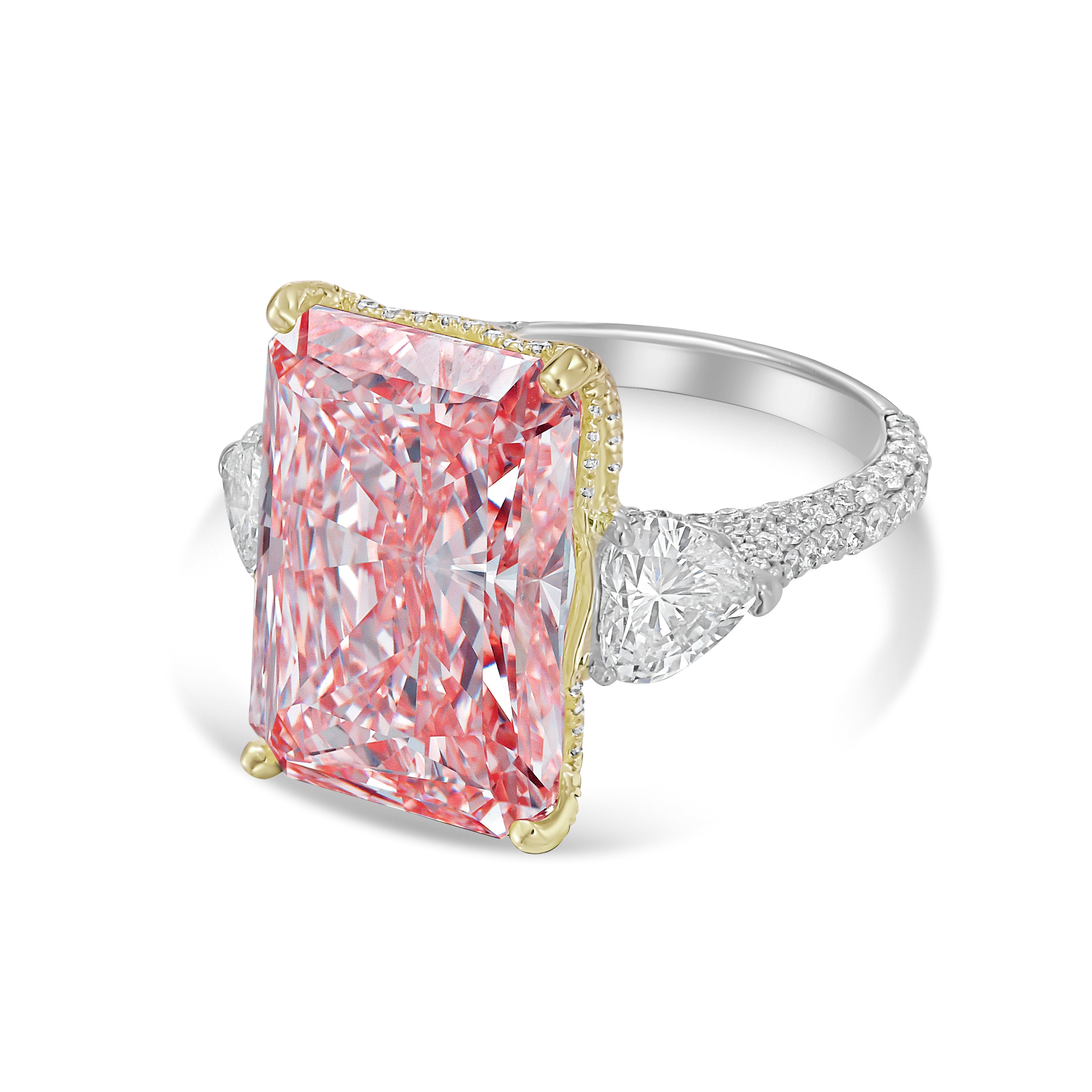 Lab Grown Pink Radiant Diamond Fashion Ring