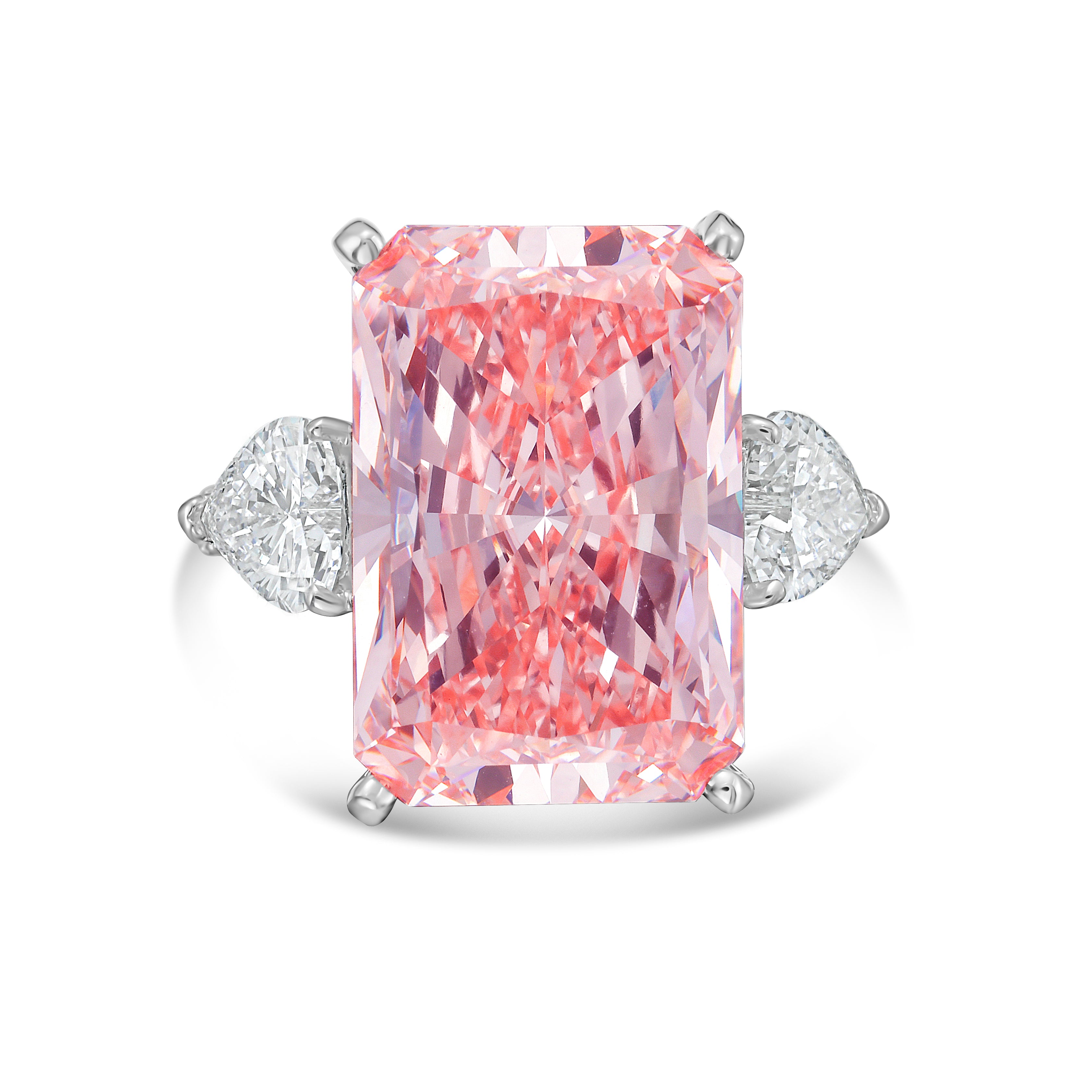 Lab Grown Pink Radiant Diamond Fashion Ring