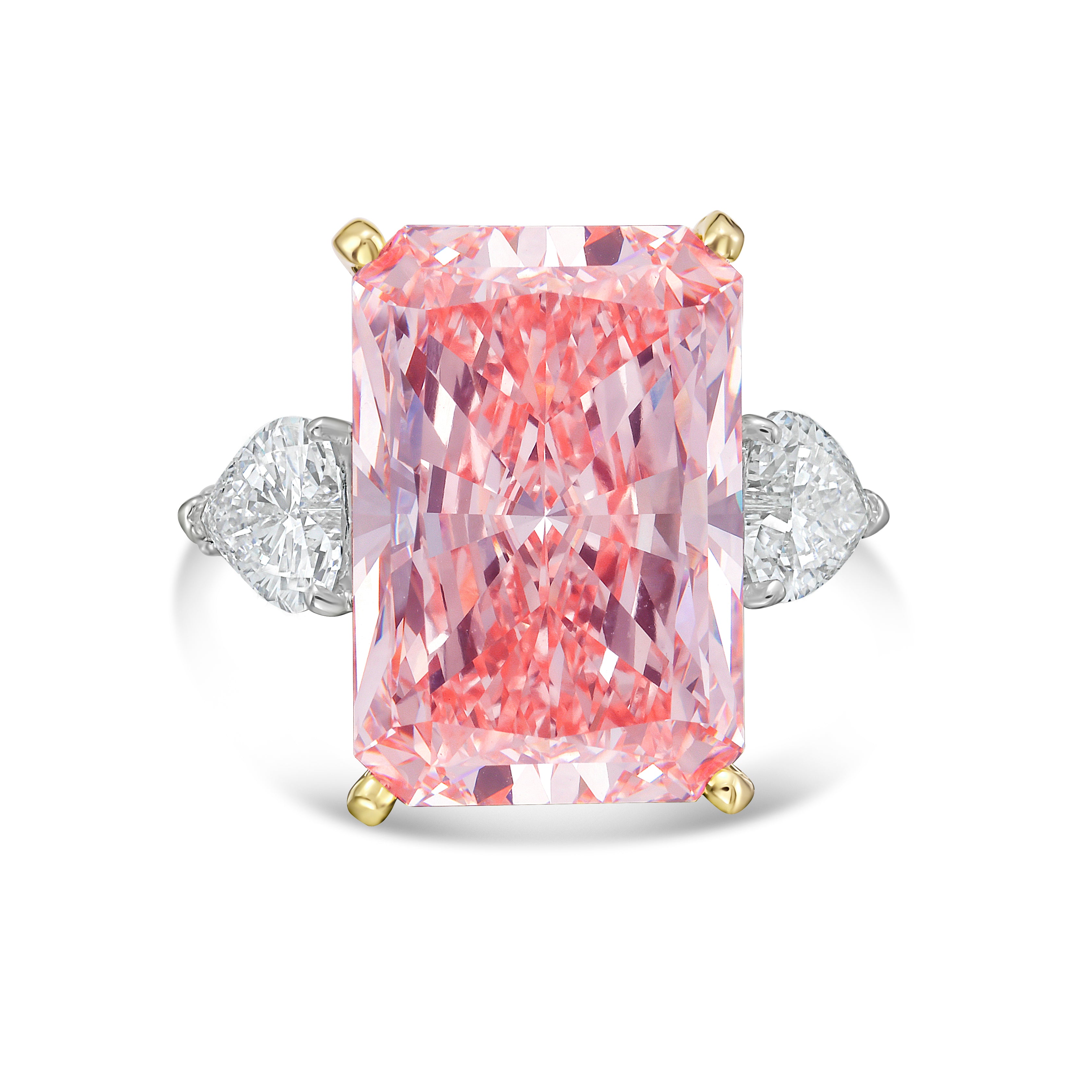 Lab Grown Pink Radiant Diamond Fashion Ring