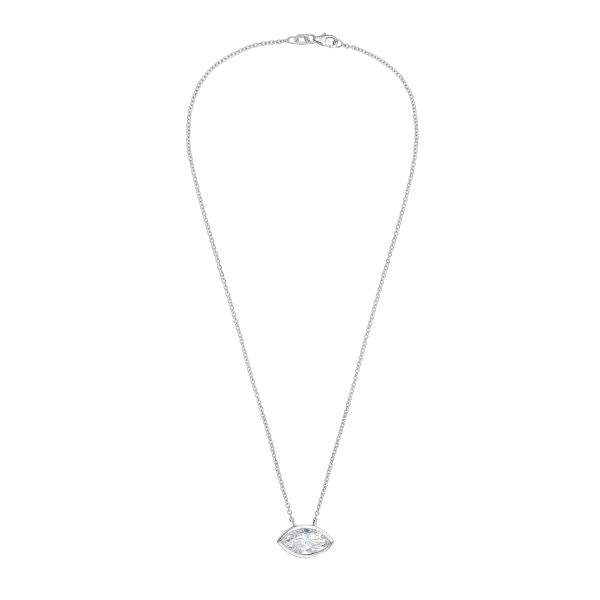 Lab Grown Marquise Bezel Pendant