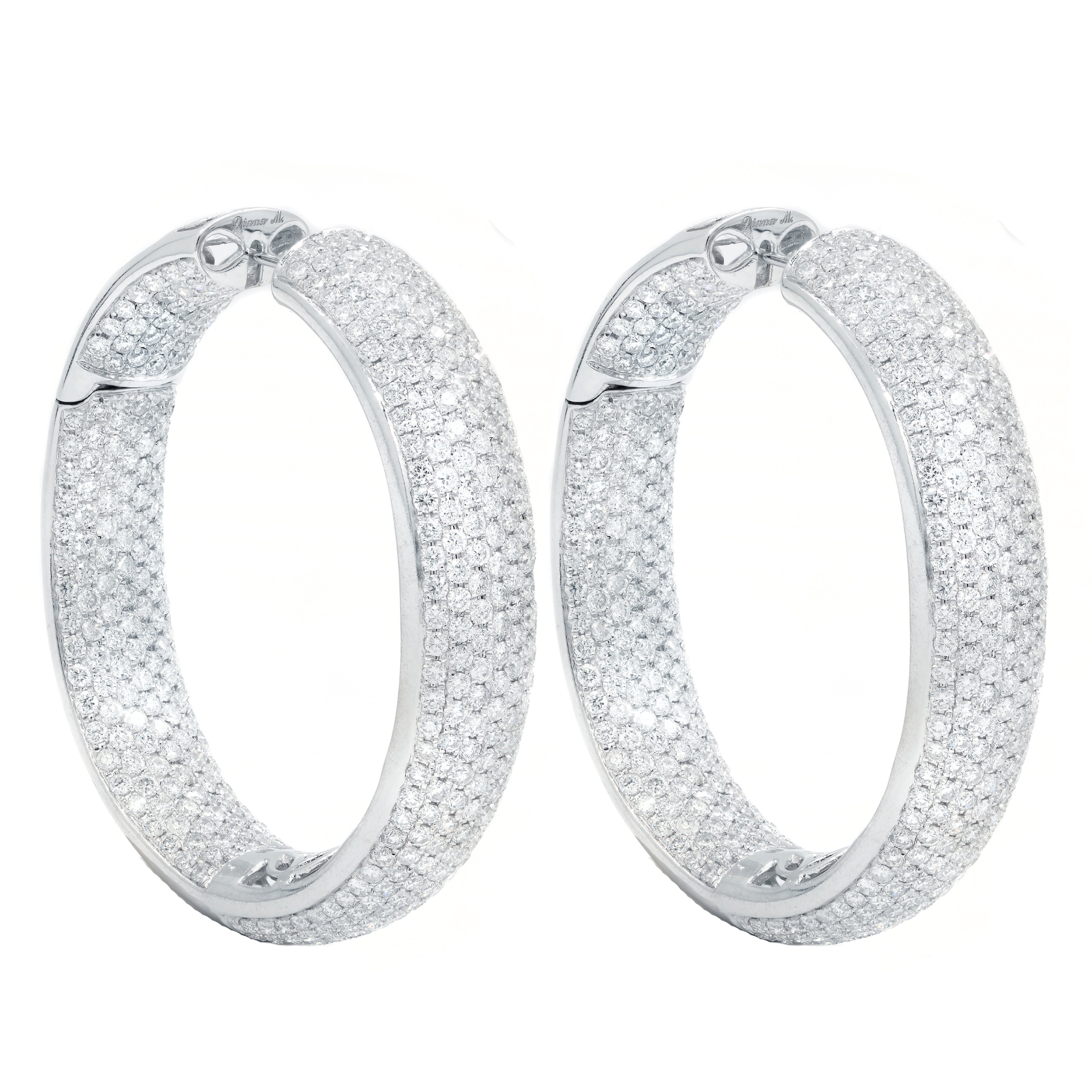 18 Kt White Gold Hoop Earrings with 5 Rows of 16.75 cts.jpg