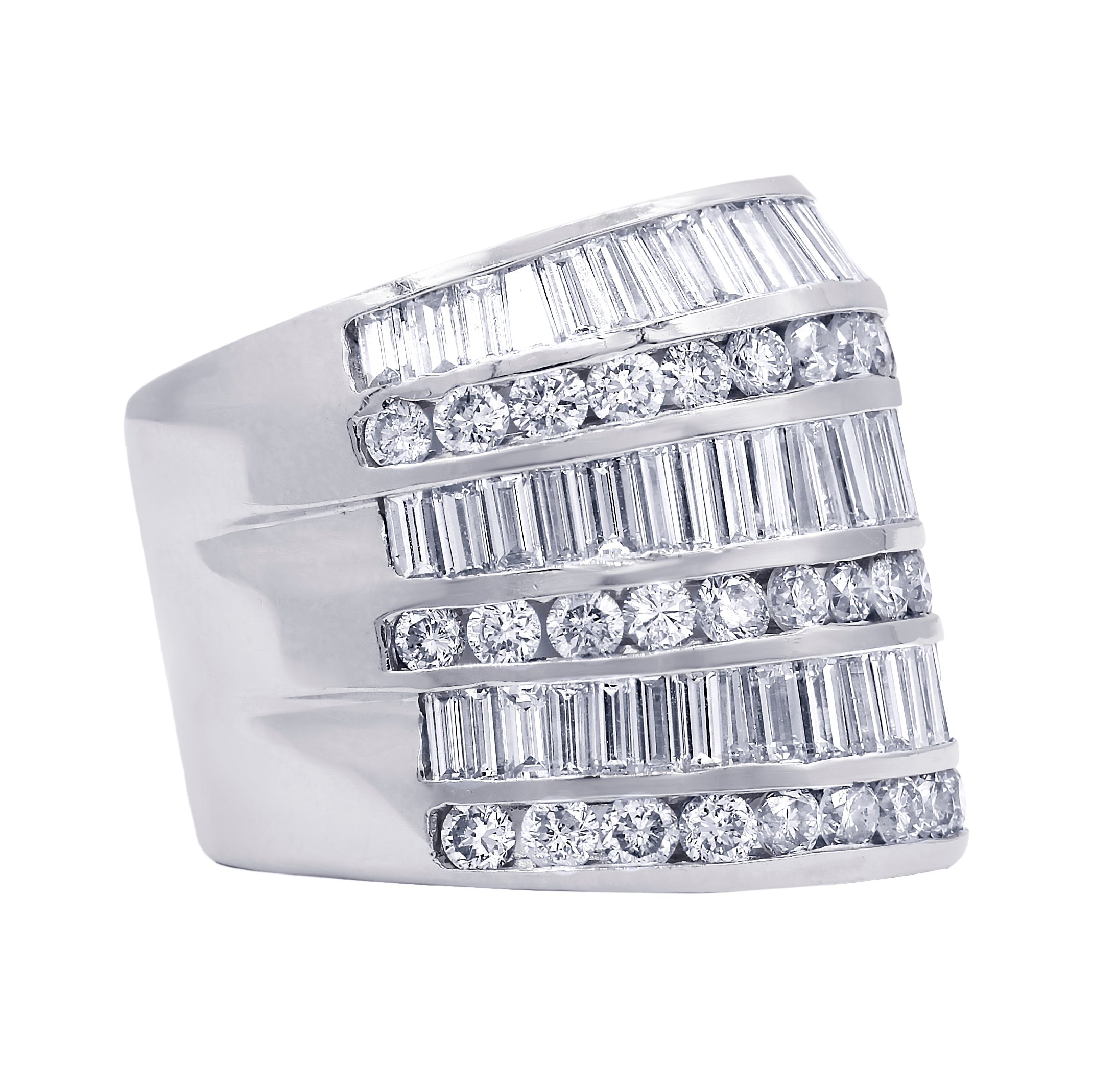 Multi-shaped Diamond Stack Ring