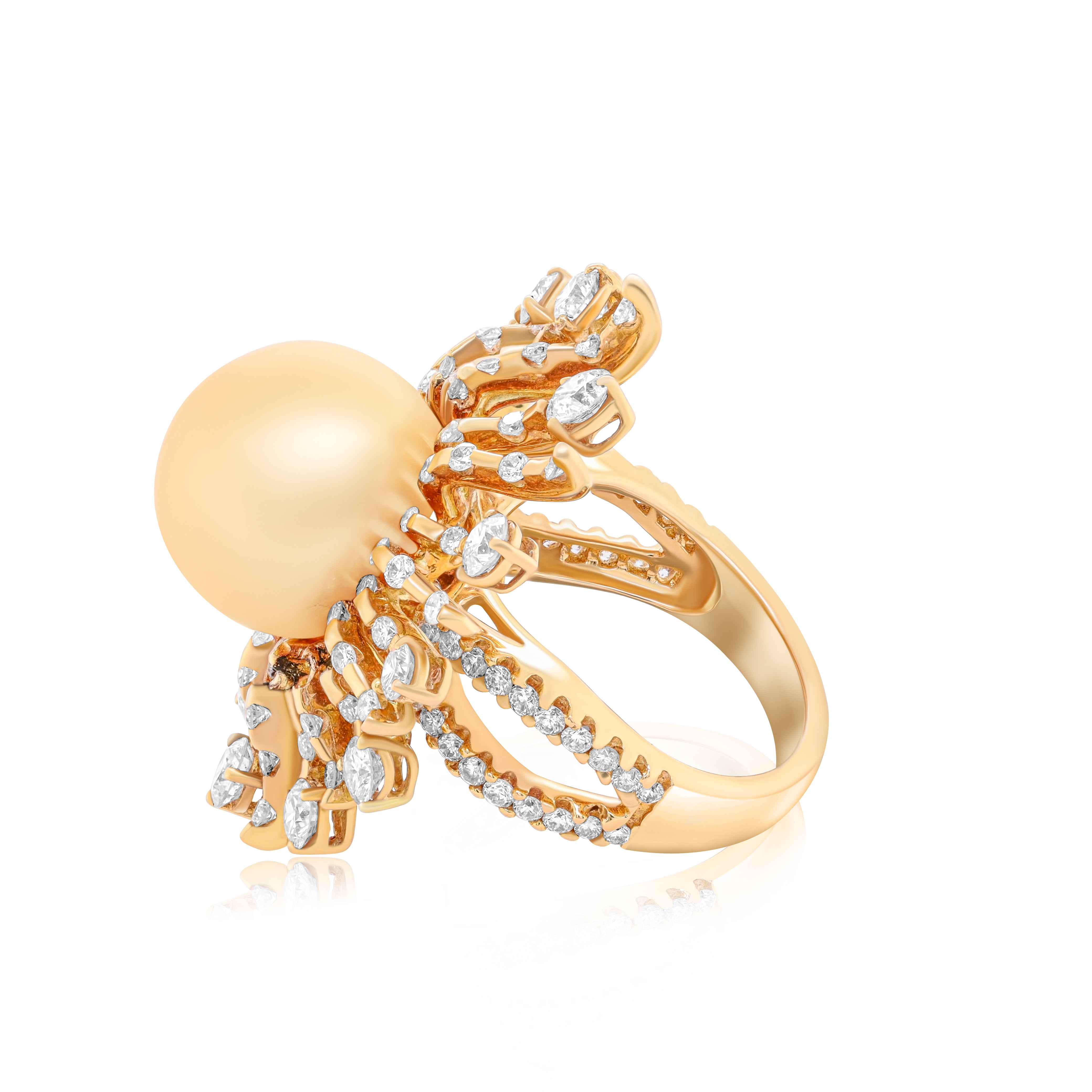 Sun Diamond and Pearl Ring